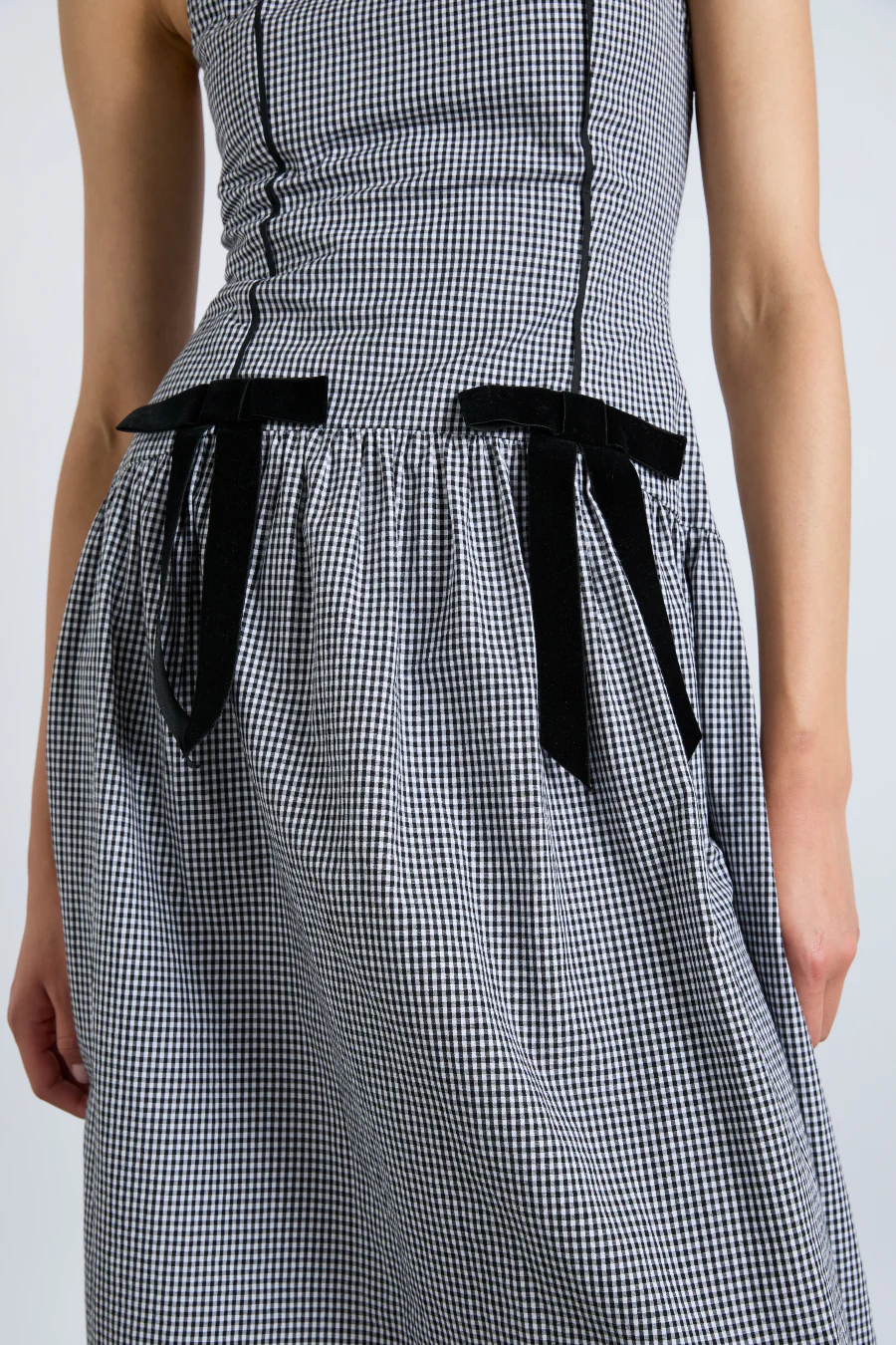 persephone midi dress - black gingham