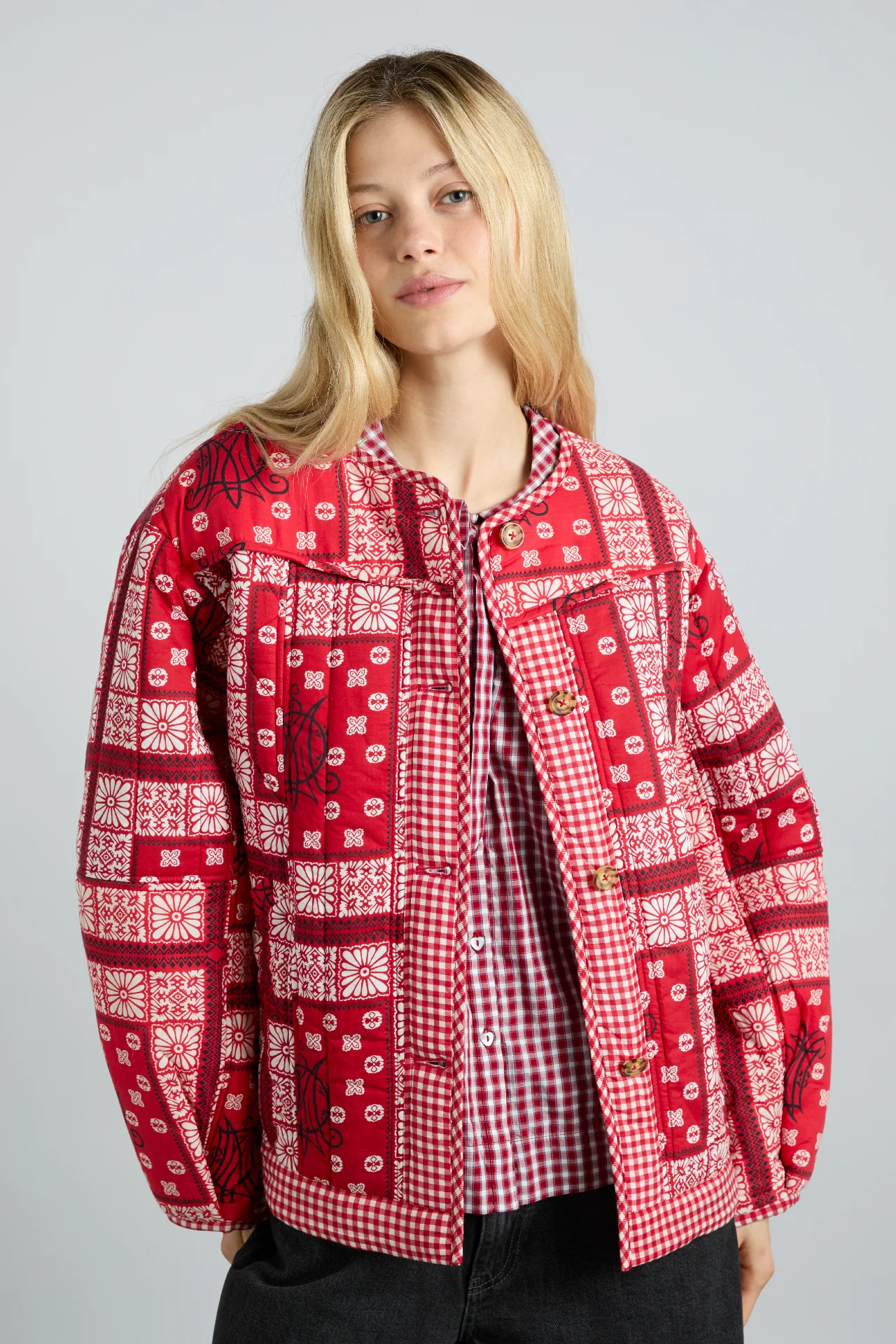 macy jacket - red bandana