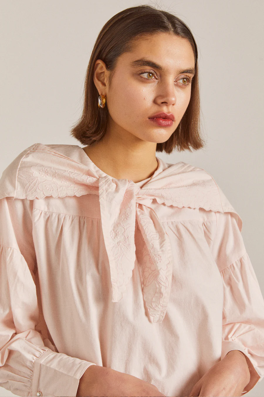 embroidered candy blouse - pink