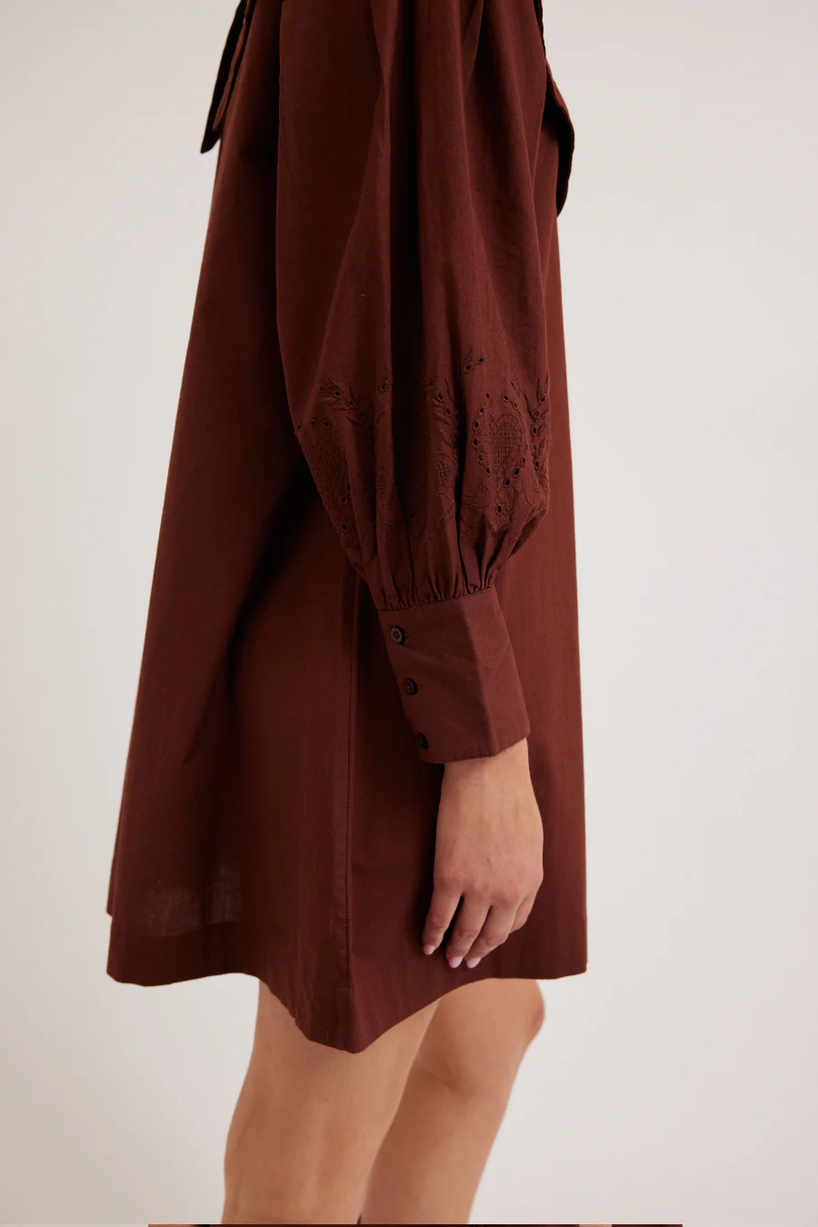 mimi mini dress - chocolate broderie