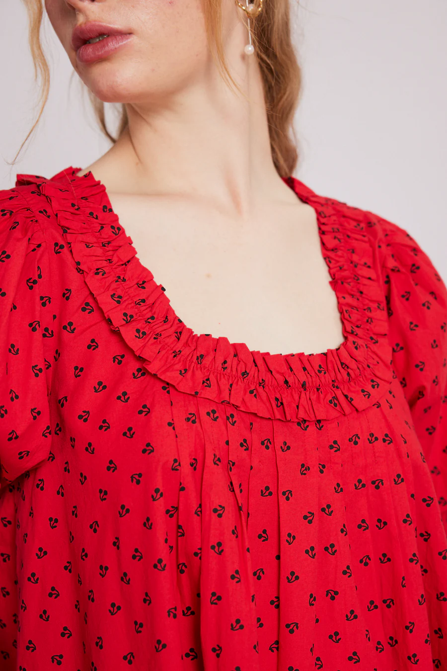 jemima mini dress - red cherries