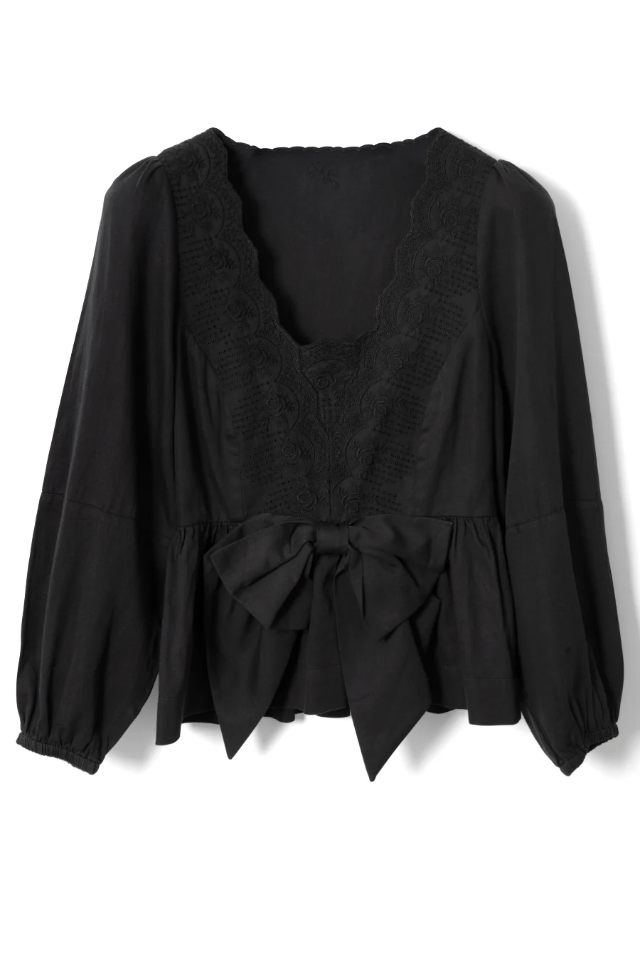 eugenie bow blouse - black