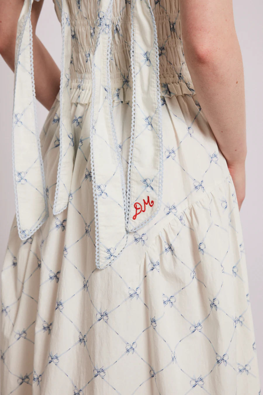 Tish midi dress - white bow print