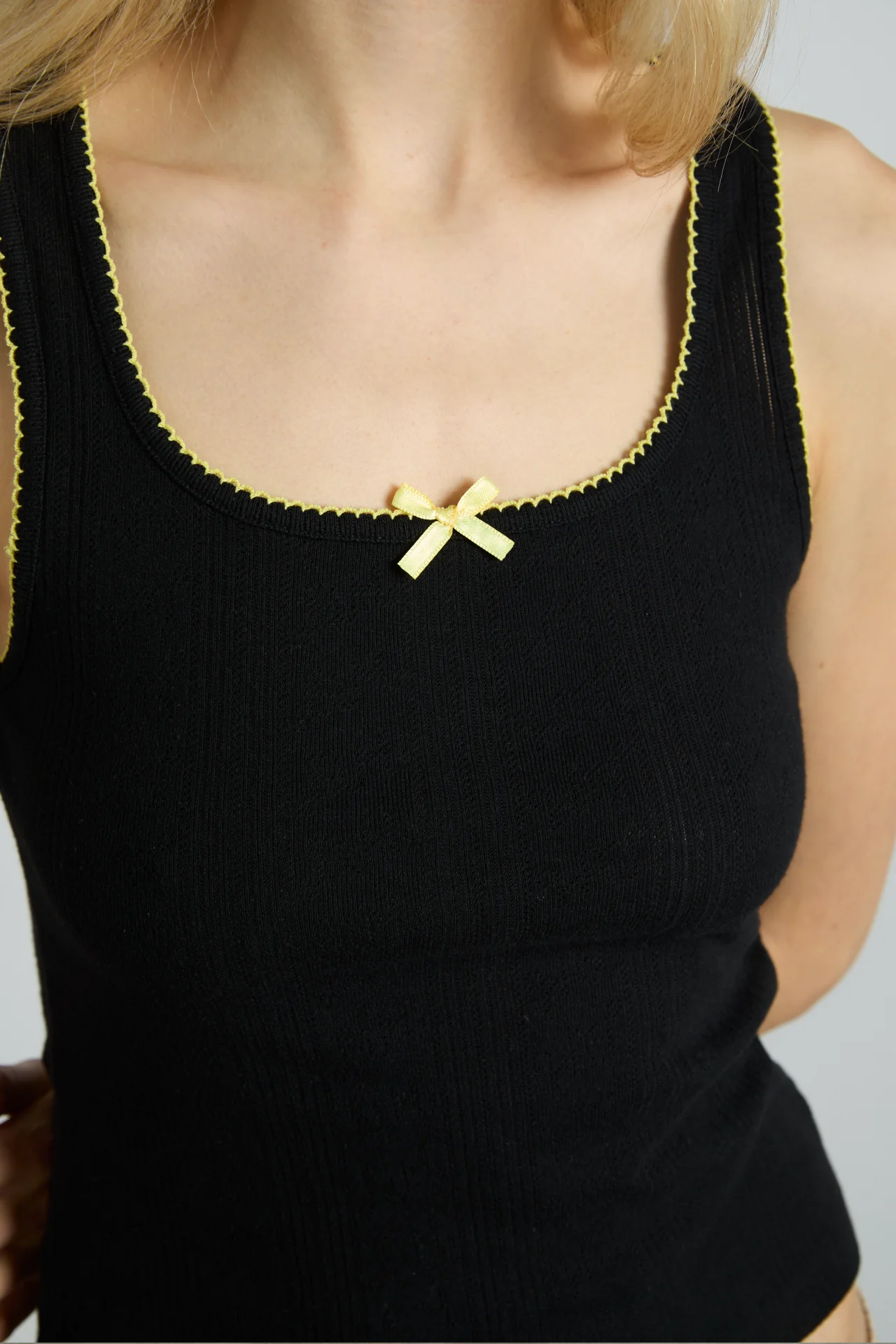 salome pointelle cami - black