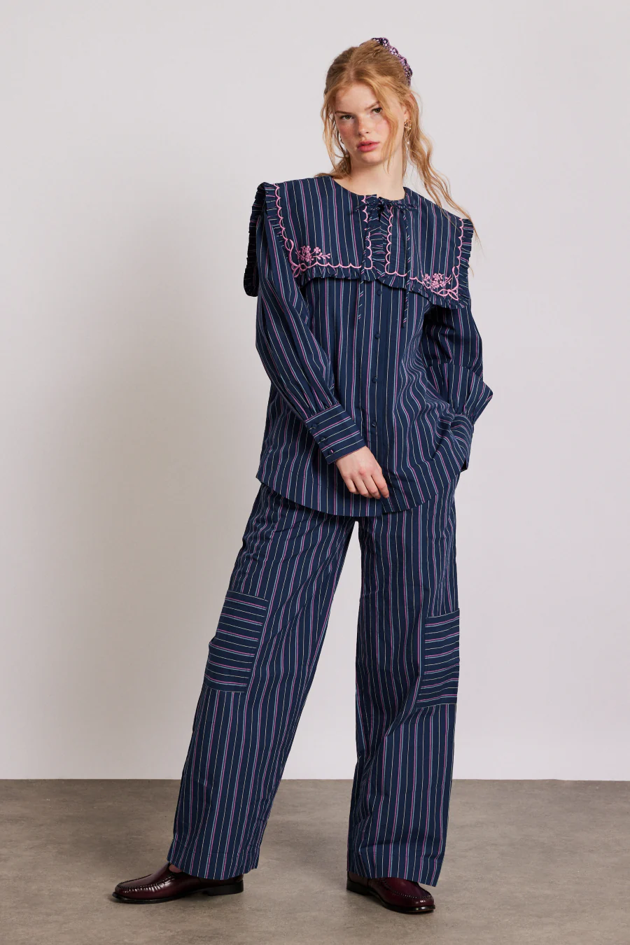 harrison trousers - navy stripe