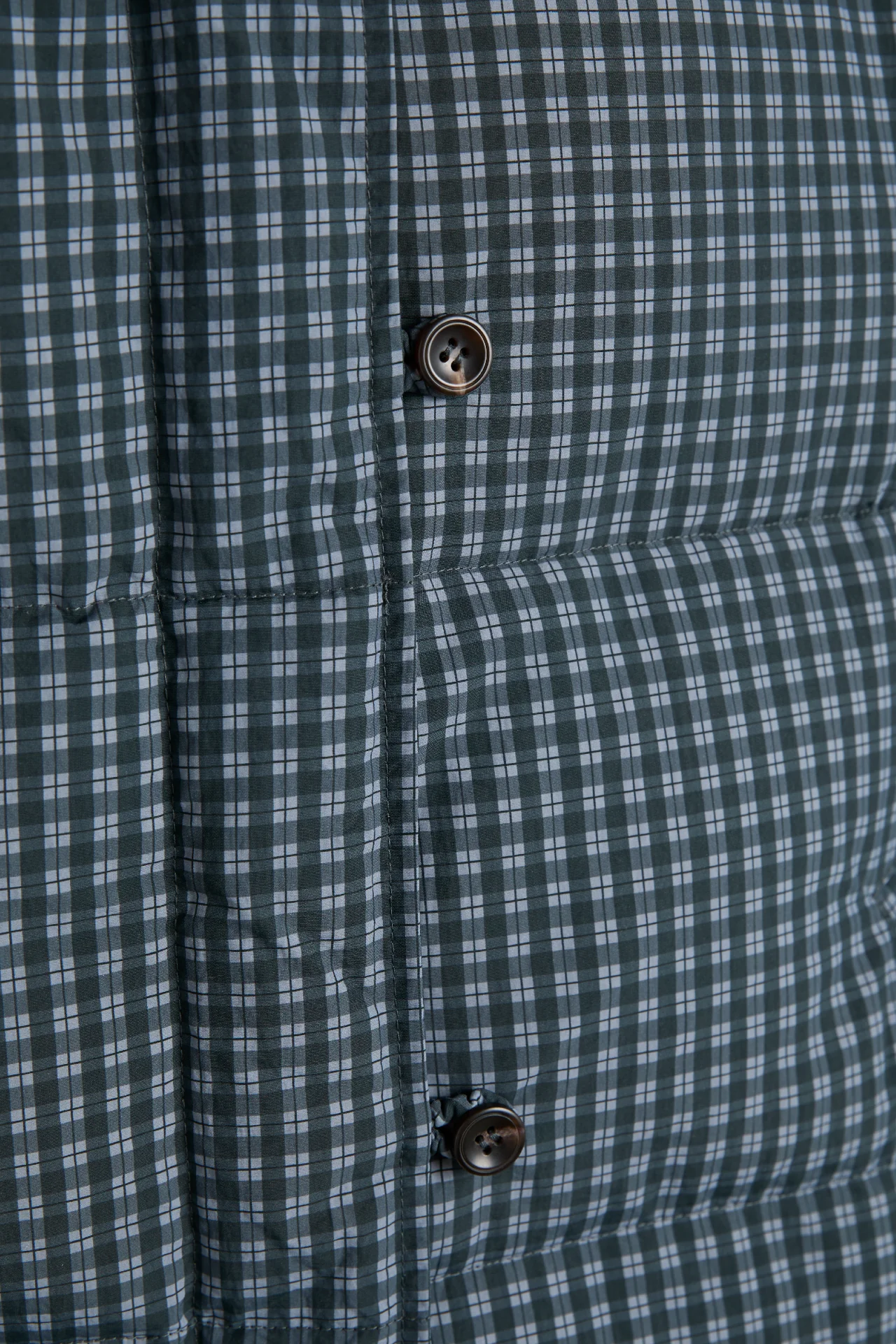 pearl check puffer - navy gingham