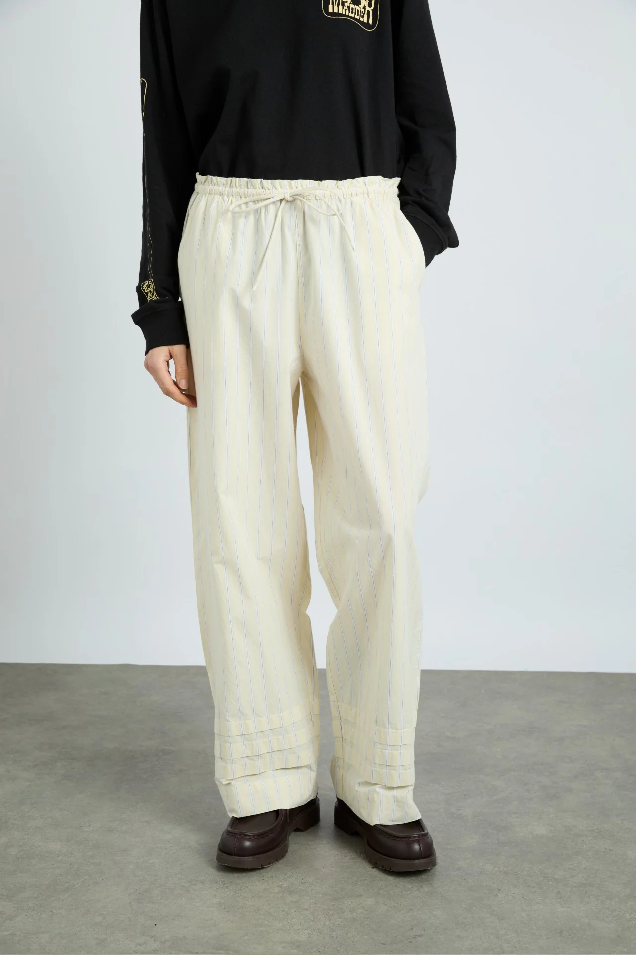 lucy trousers - butter business stripe