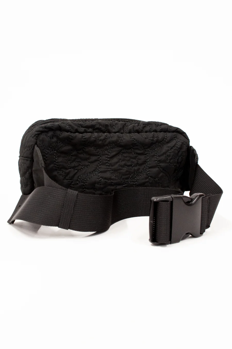 frill cross body bag in black floral stitch