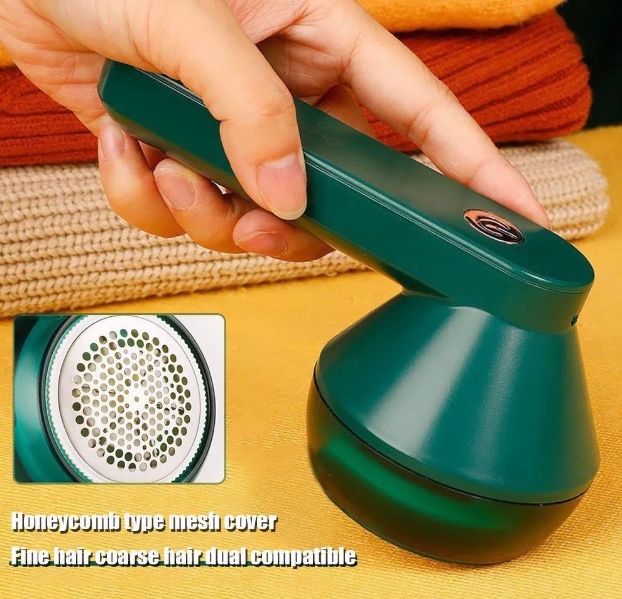 Portable Rechargeable Lint Remover With Cleaning Brush - Effective Fabric Shaver For Clothes, Furniture, And Carpets - Removes Lint Balls, Bobbles, And Fuzz - Includes USB Cable