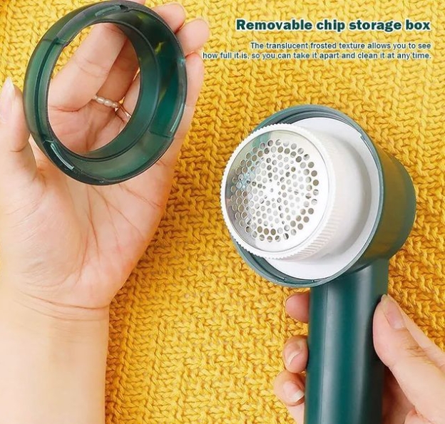 Portable Rechargeable Lint Remover With Cleaning Brush - Effective Fabric Shaver For Clothes, Furniture, And Carpets - Removes Lint Balls, Bobbles, And Fuzz - Includes USB Cable