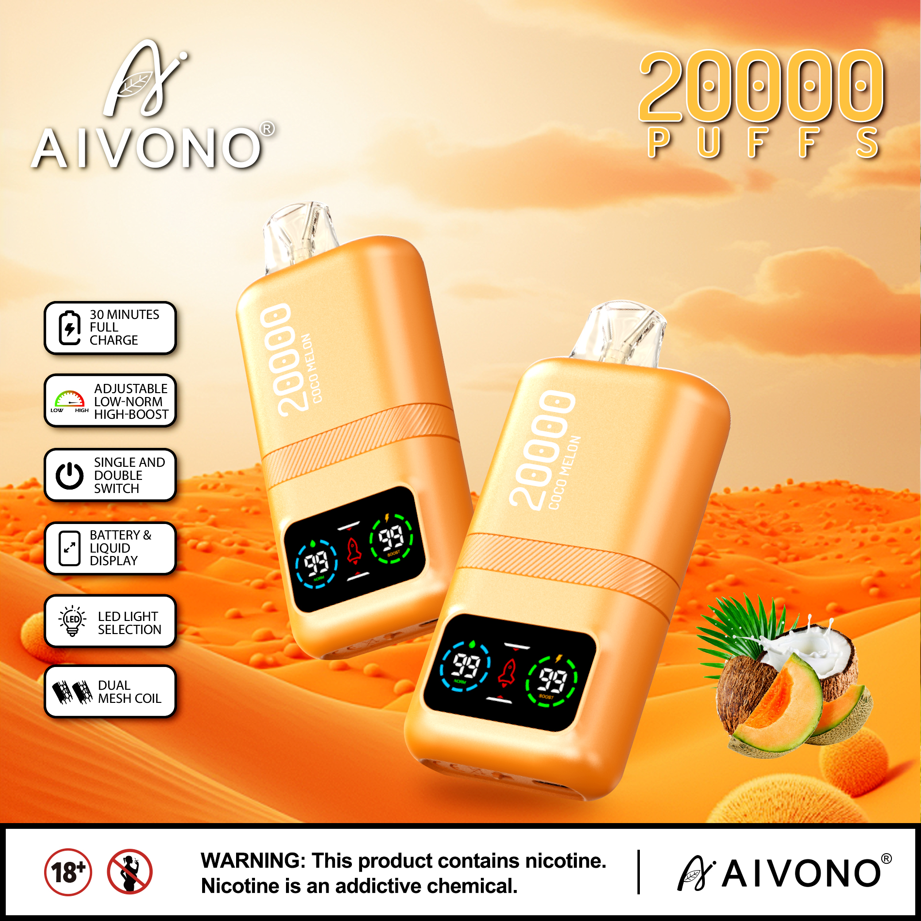 🔥Hot sale🔥AIVNO Magic 20000 Züge Einweg-Vape(5 % Nikotingehalt)