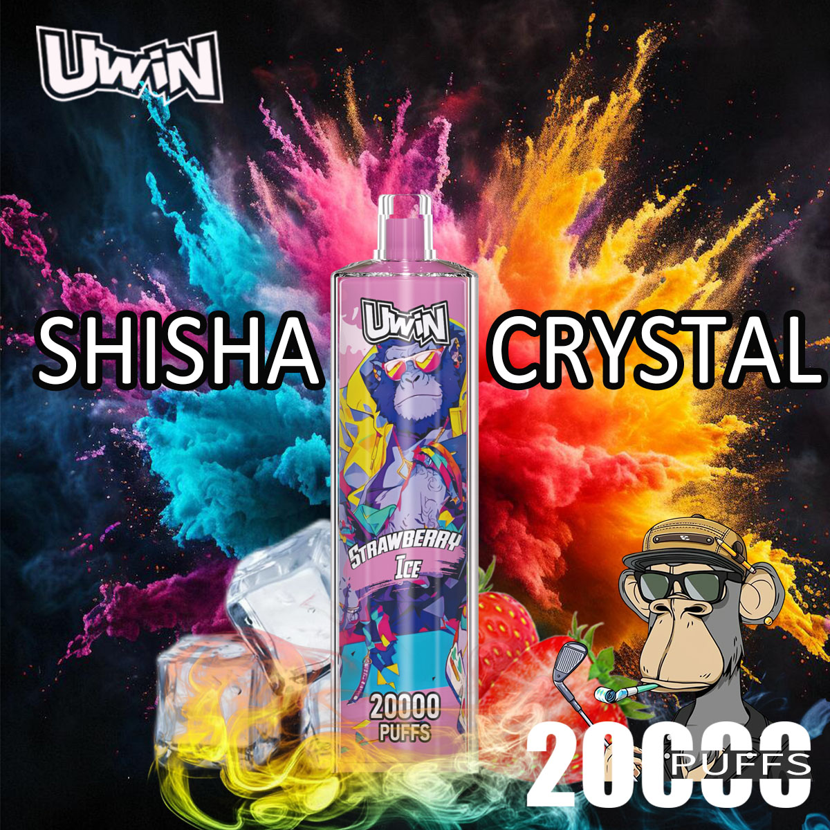 Uwin-SHISHA HOOKAH Crystal 20000 PUFFS (5 % Nicotine)