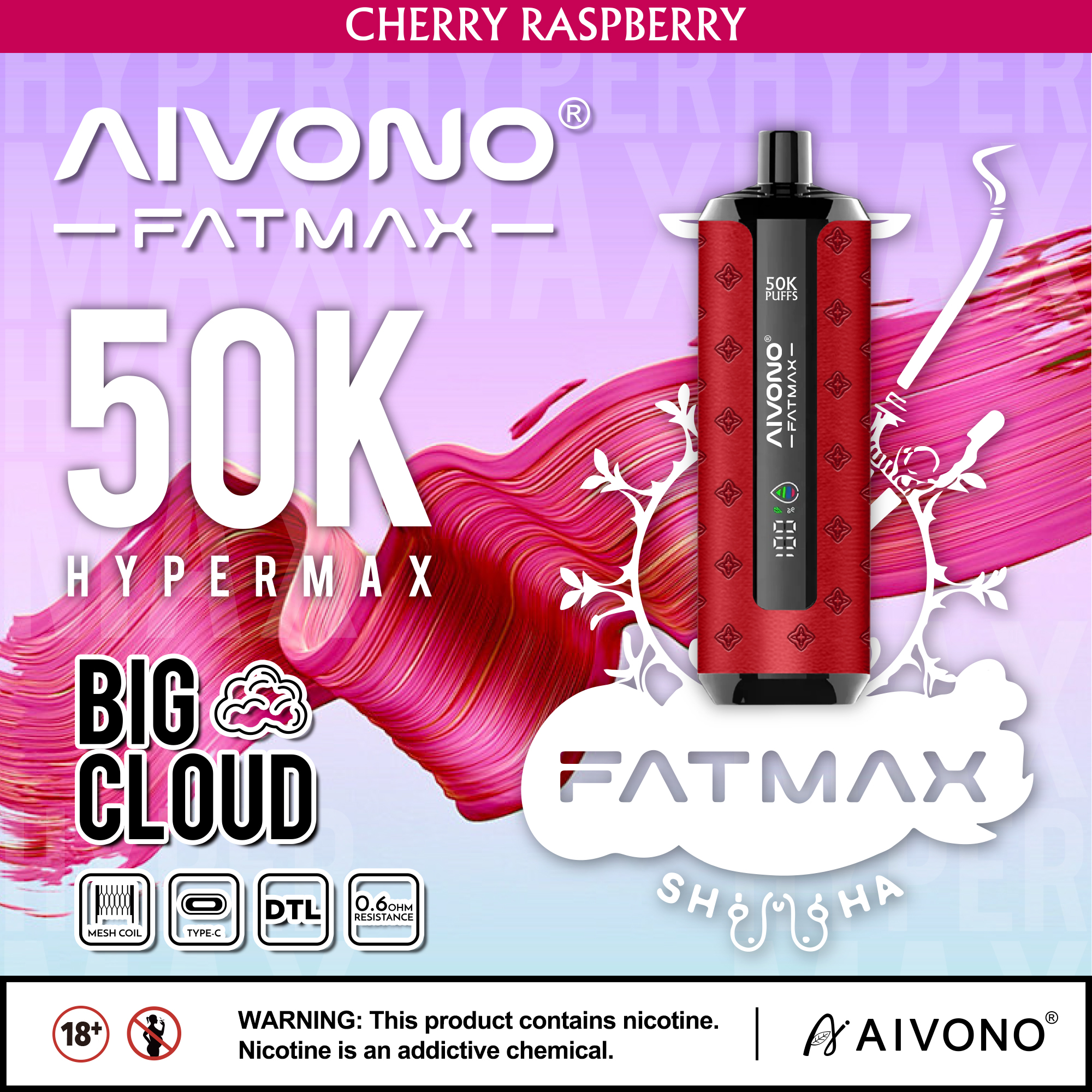 AIVONO AIM FATMAX 50000 PUFFS (5 % Nikotingehalt)