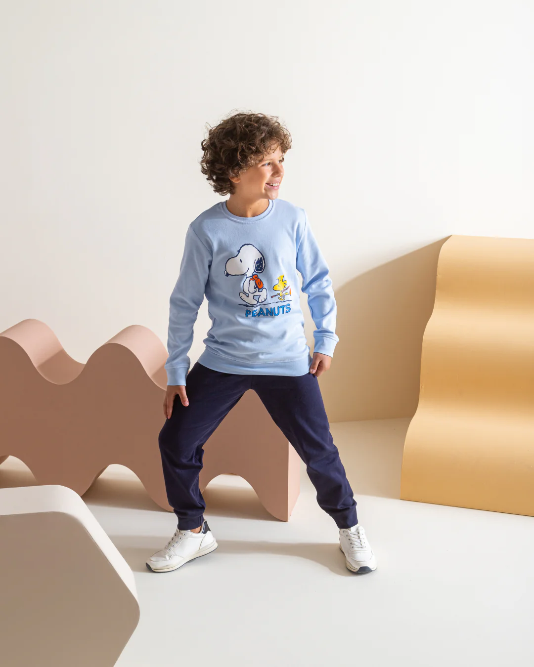 Peanuts بيجامه اولادي طقم طباعة  انترلوك