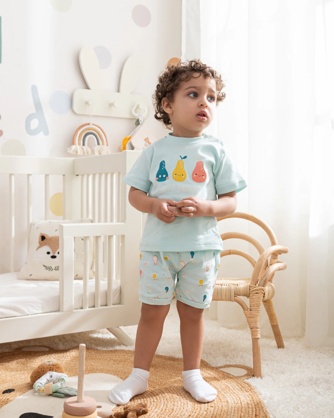 Cute Fruits بيجاما بيبي اولادي نص كم وشورت قطن