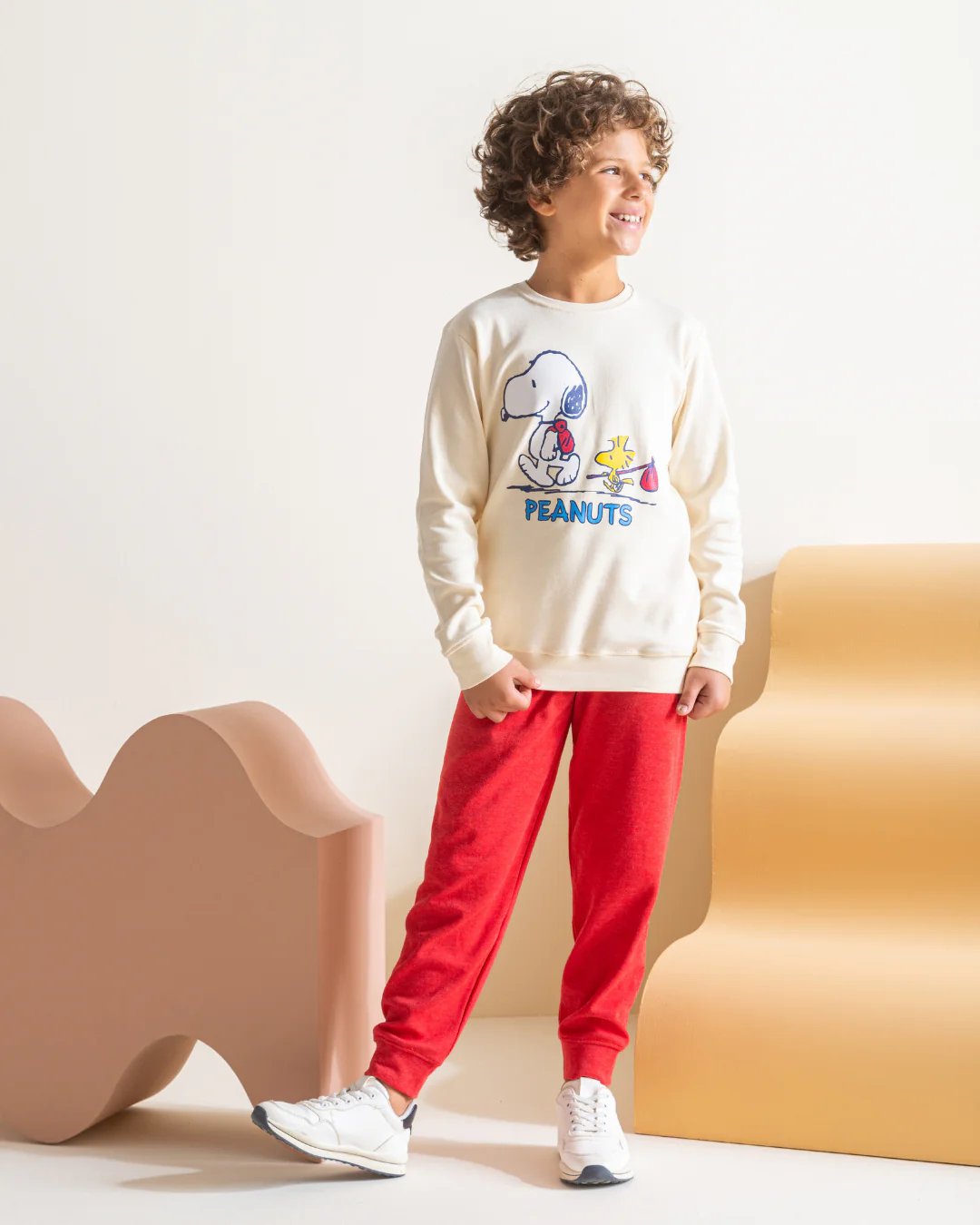 Peanuts بيجامه اولادي طقم طباعة  انترلوك