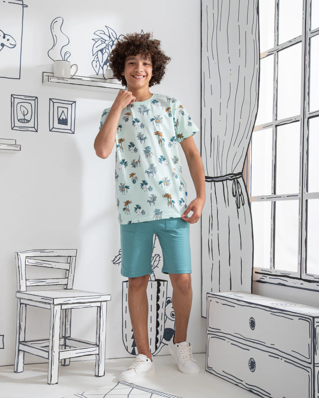 Jungle Adventure بيجاما اولادي نص كم وشورت