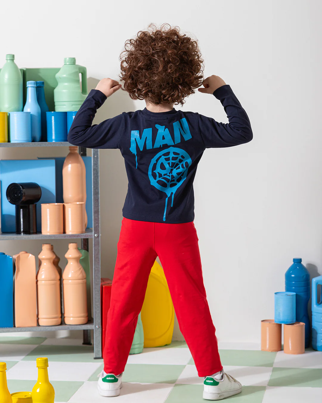 MARVY Spider man  بيجامة اولادي وسط خريفي كحلي