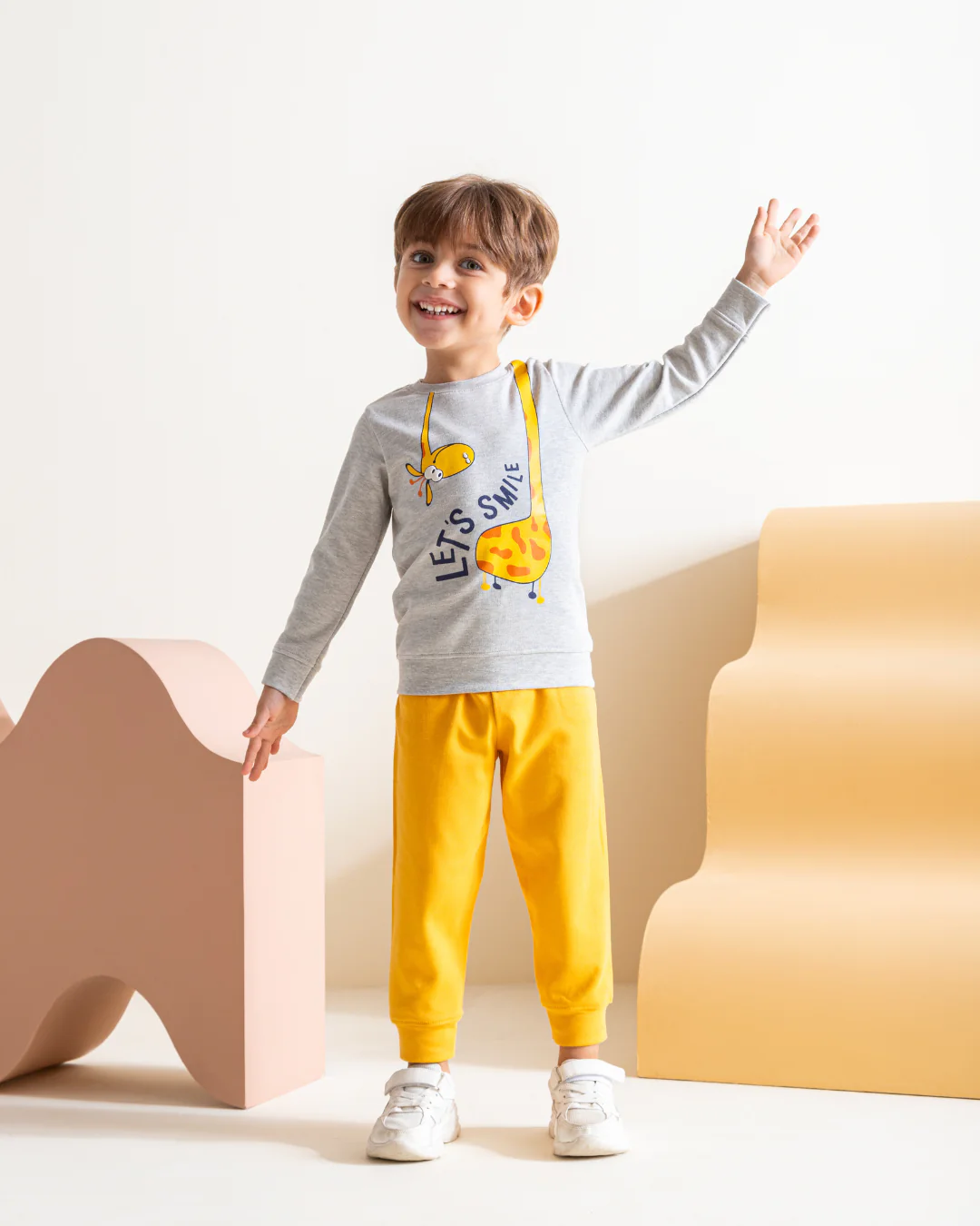 Let's Smile بيجامه اولادي طقم طباعة  انترلوك
