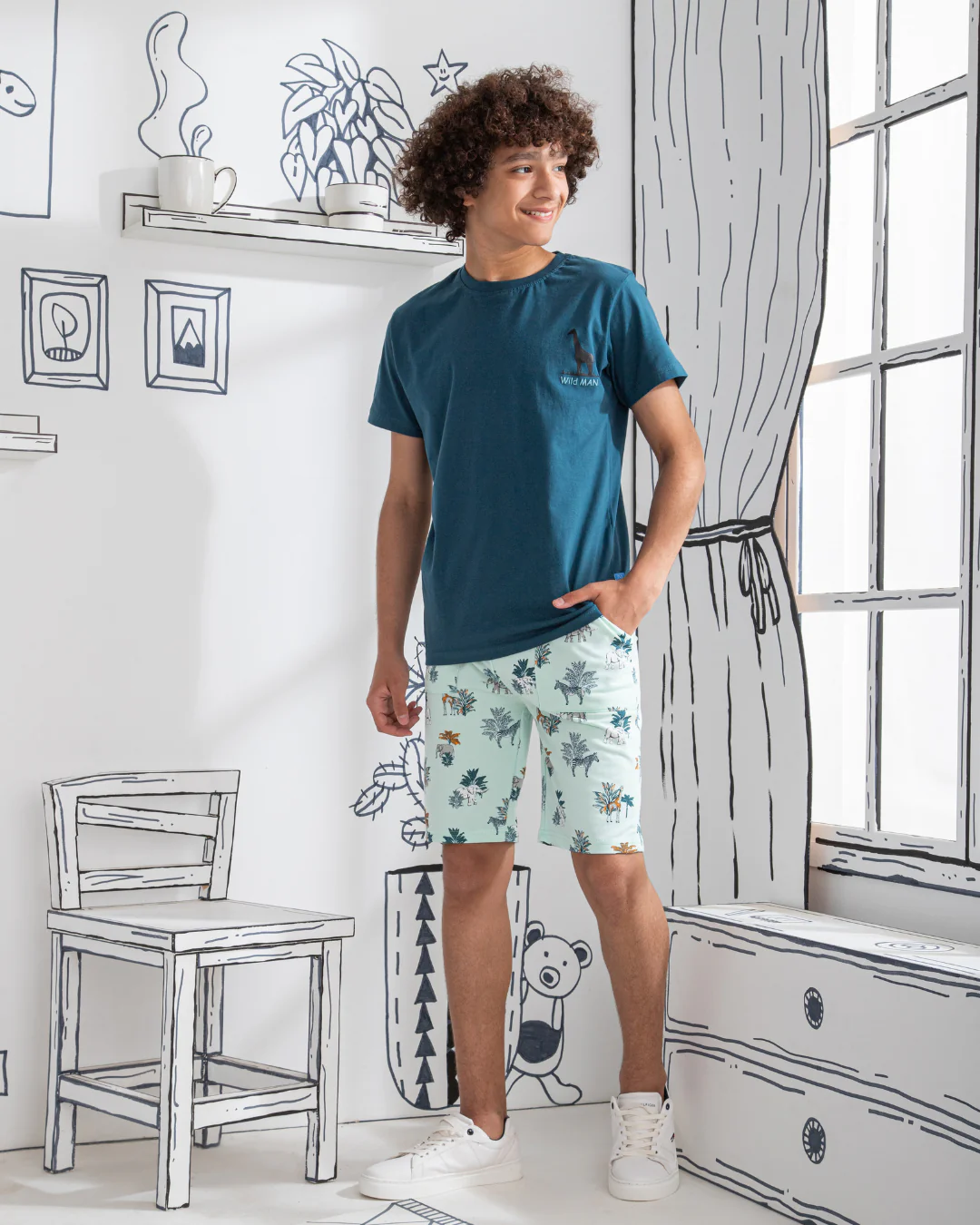 Jungle Adventure بيجاما اولادي نص كم وشورت