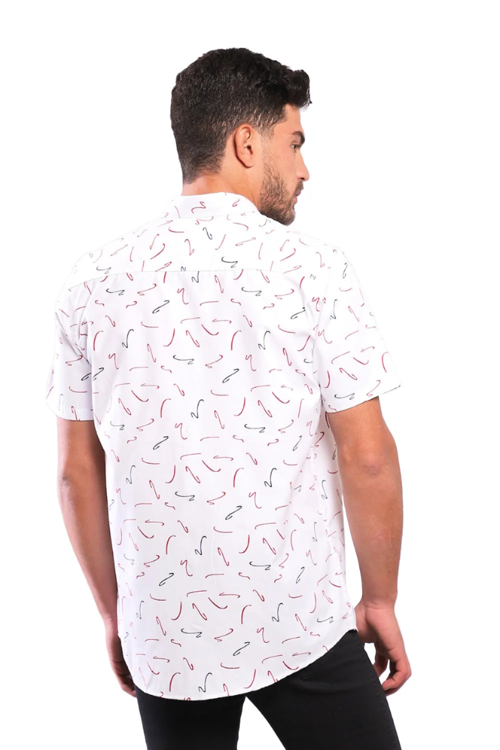 Random Lines Patterned Buttoned Down Shirt