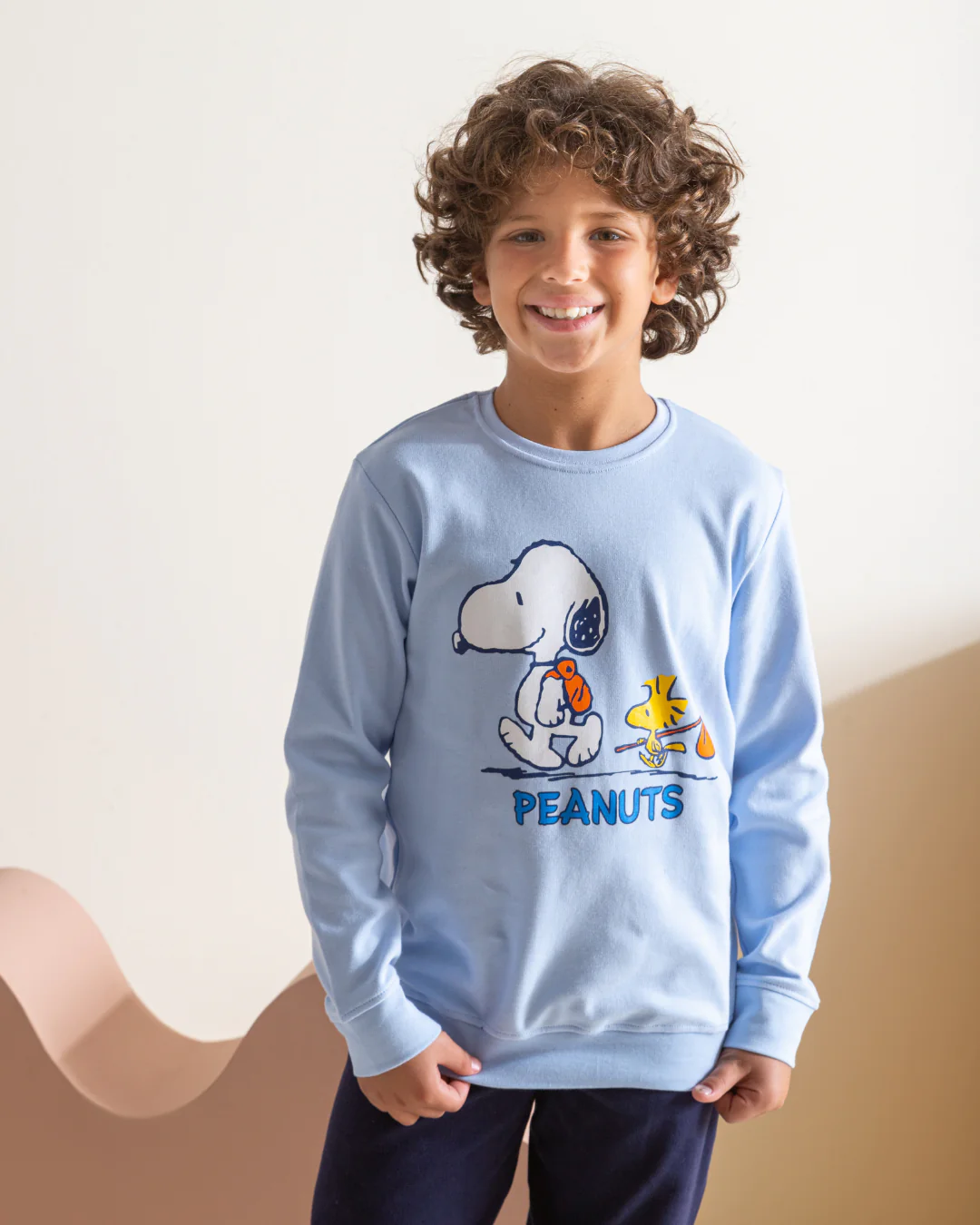 Peanuts بيجامه اولادي طقم طباعة  انترلوك