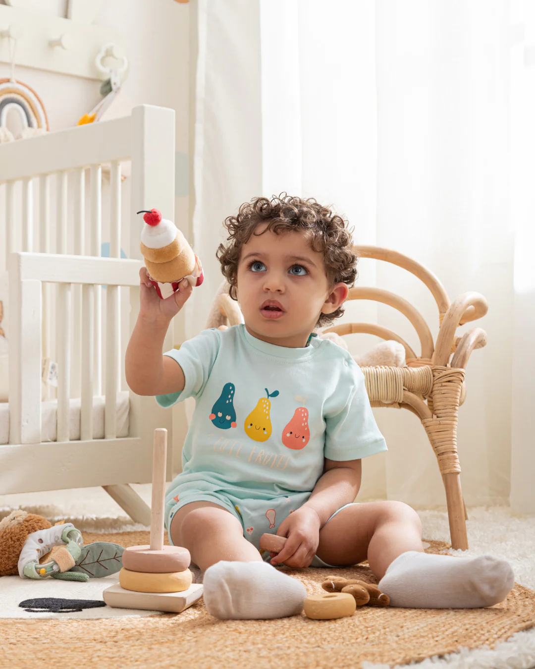 Cute Fruits بيجاما بيبي اولادي نص كم وشورت قطن