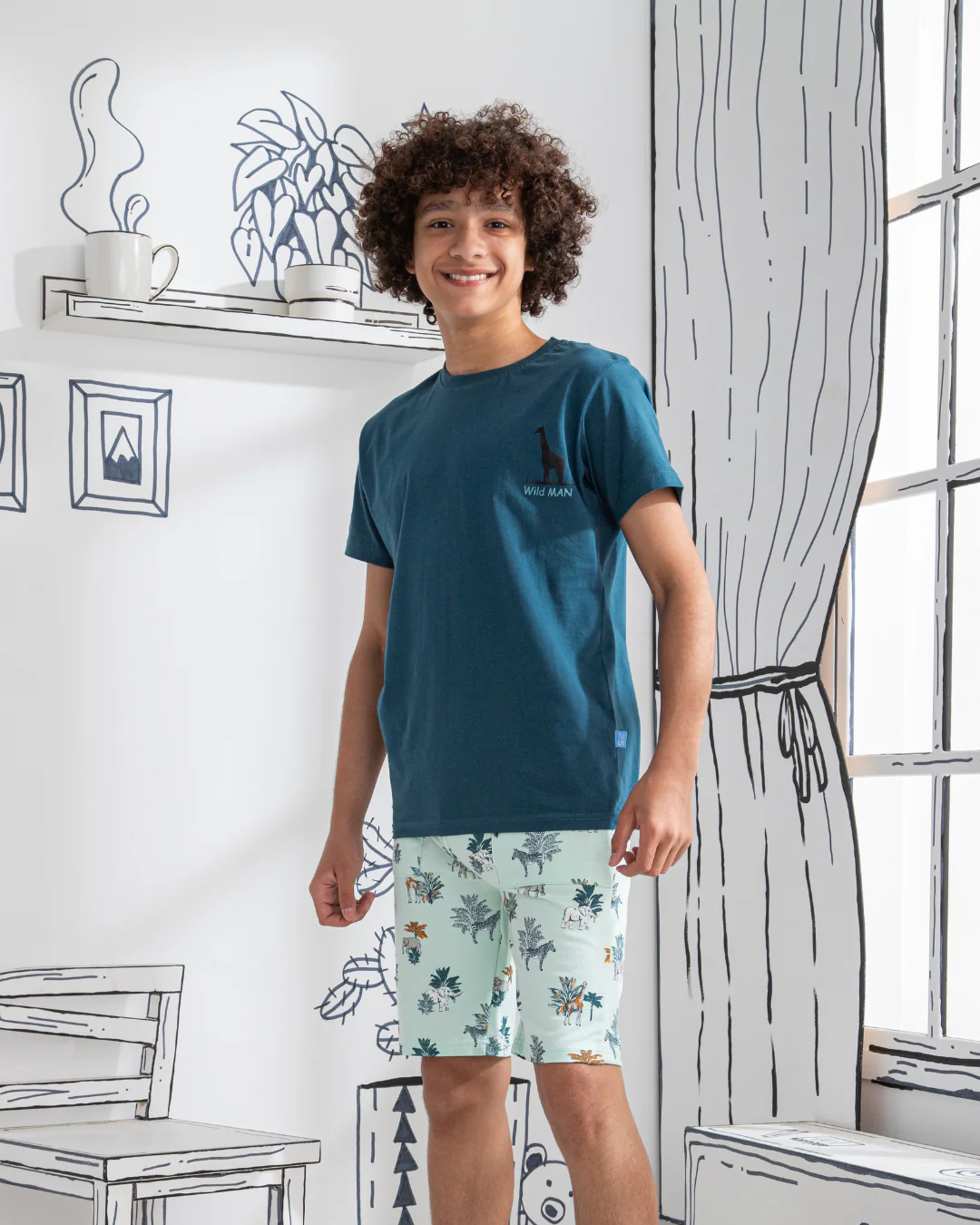 Jungle Adventure بيجاما اولادي نص كم وشورت