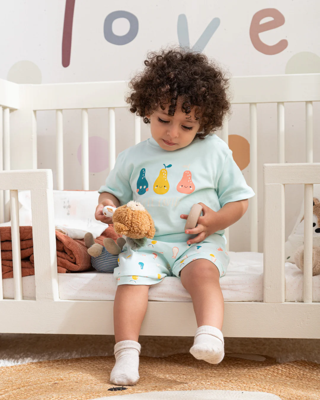 Cute Fruits بيجاما بيبي اولادي نص كم وشورت قطن