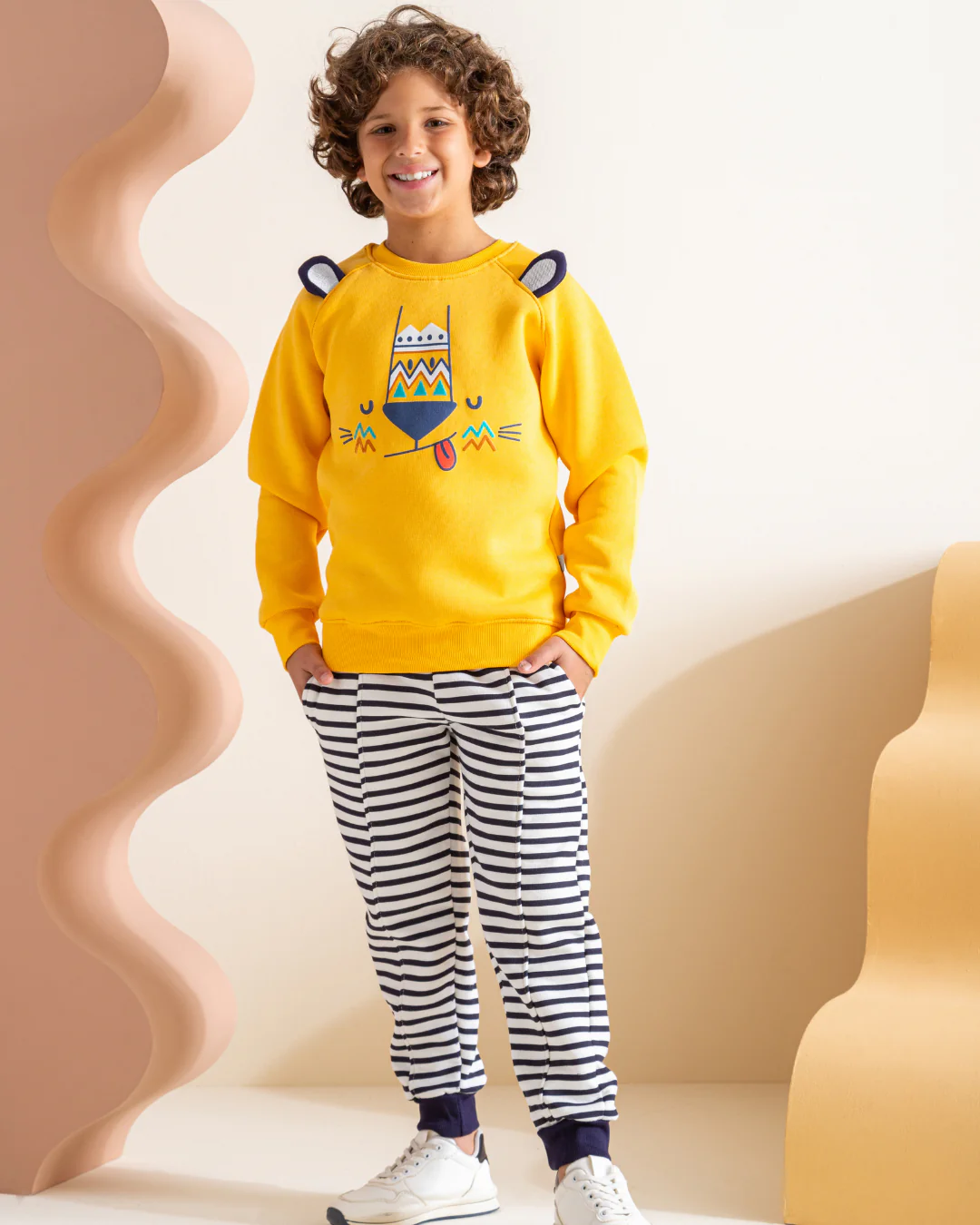 Lion بيجامة اطفالي اولادي ميلتون سادة فميلتون سترايب