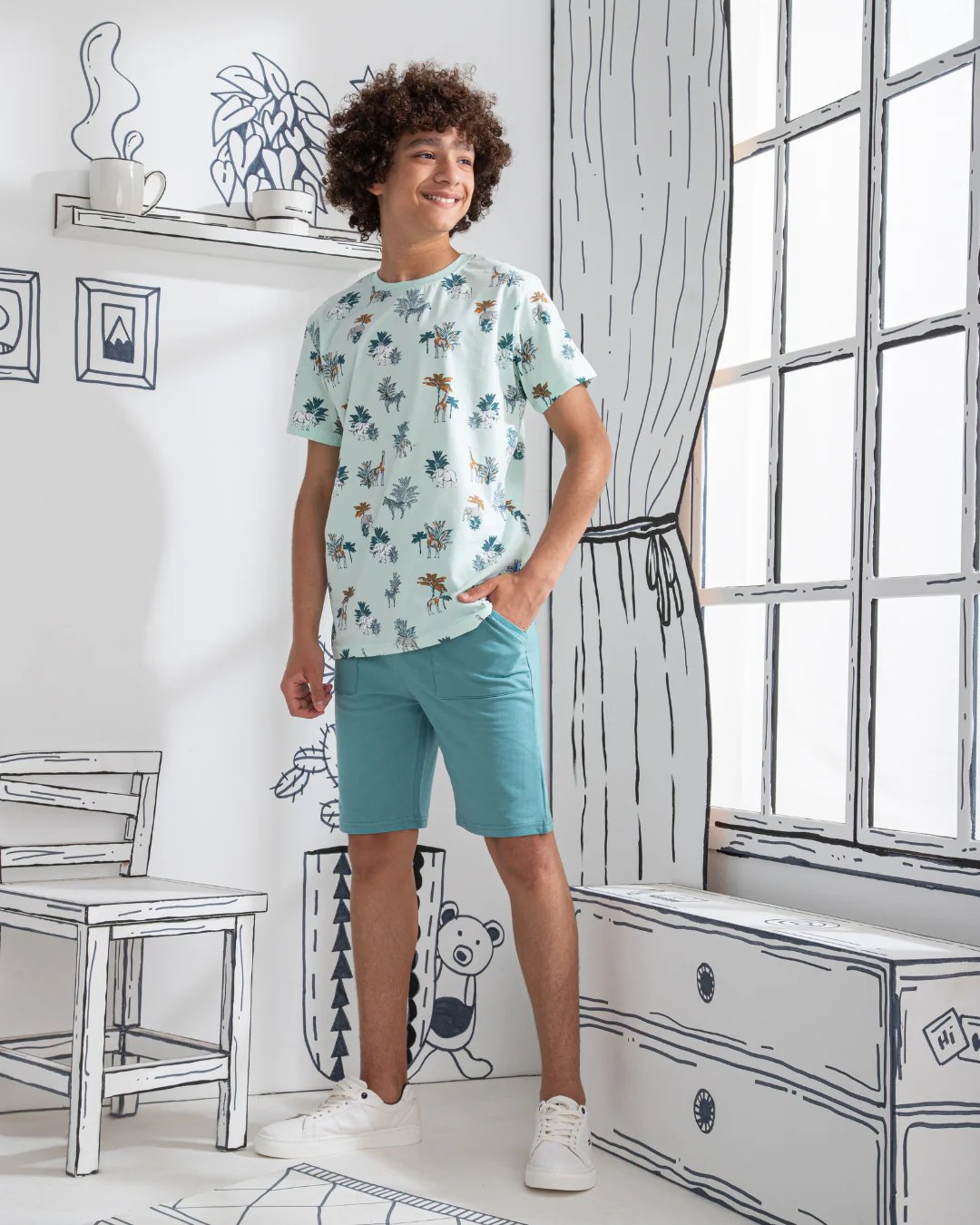 Jungle Adventure بيجاما اولادي نص كم وشورت