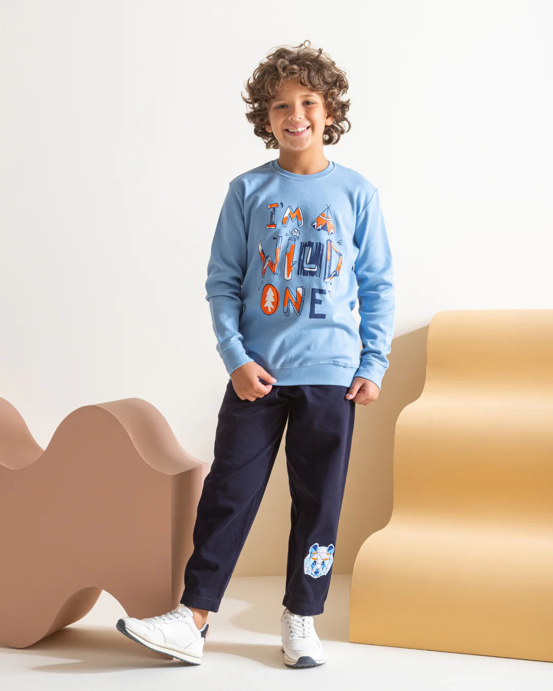 Wild  بيجامه اولادي طقم طباعة انترلوك