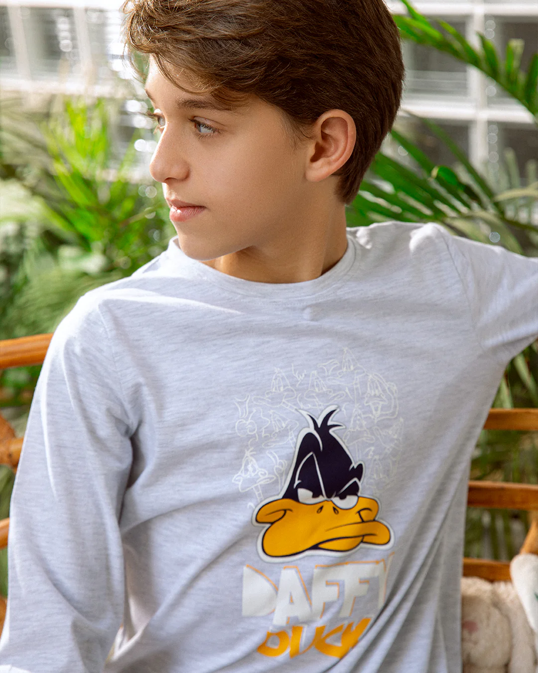 Daffy Duck بيجامة اولادي قطن كم طويل *بنطلون سمر ميلتون سترايب