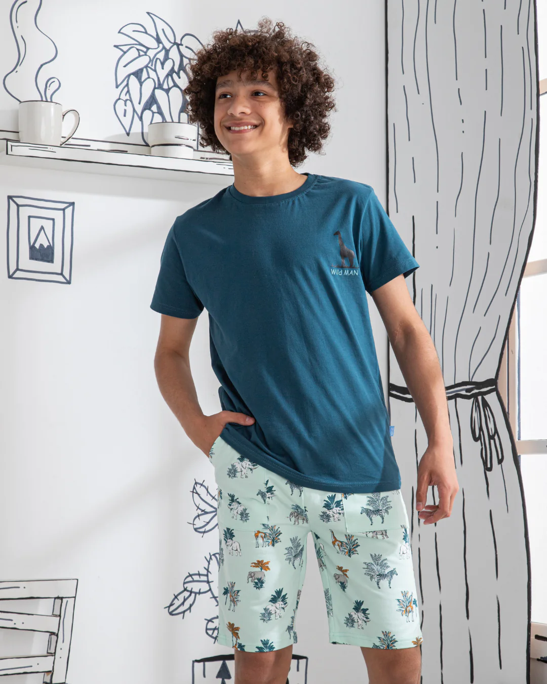 Jungle Adventure بيجاما اولادي نص كم وشورت