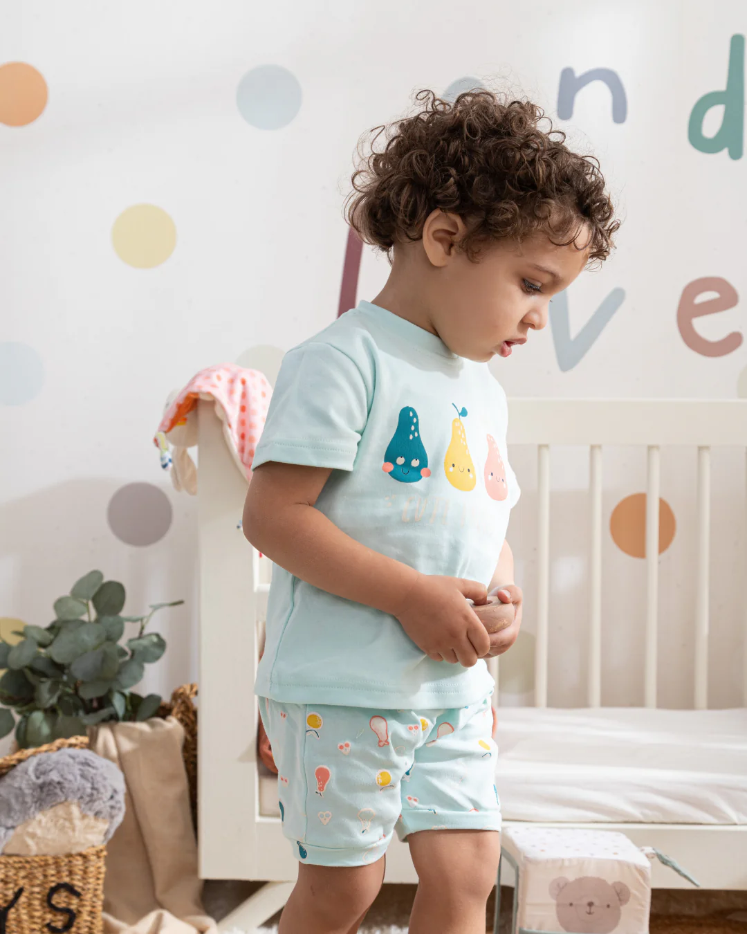 Cute Fruits بيجاما بيبي اولادي نص كم وشورت قطن