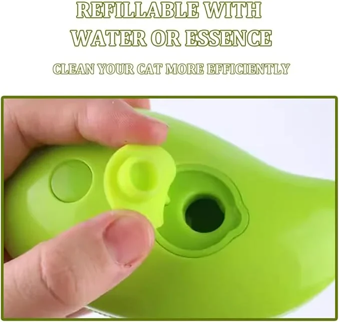 Steamy Cat Brush - 2024 Best Steam Cat Brush, 3in1 Cat Steamy Brush, Cat Spray Massage Comb, Rechargeable Cat Slicker Brush With Liquid Inlet, Cat Grooming Brush, Eliminate Flying Hair (Green)