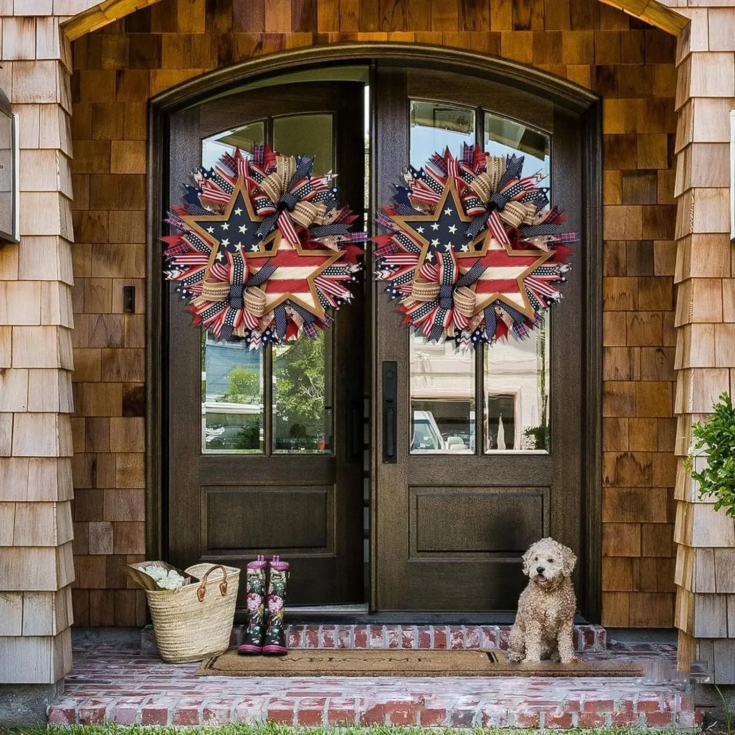 Handmade Stars and Stripes Patriotic Wreath