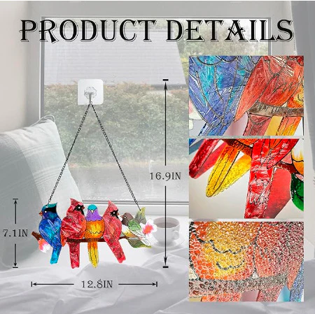 Colourful Decorative Metal Bird Pendant