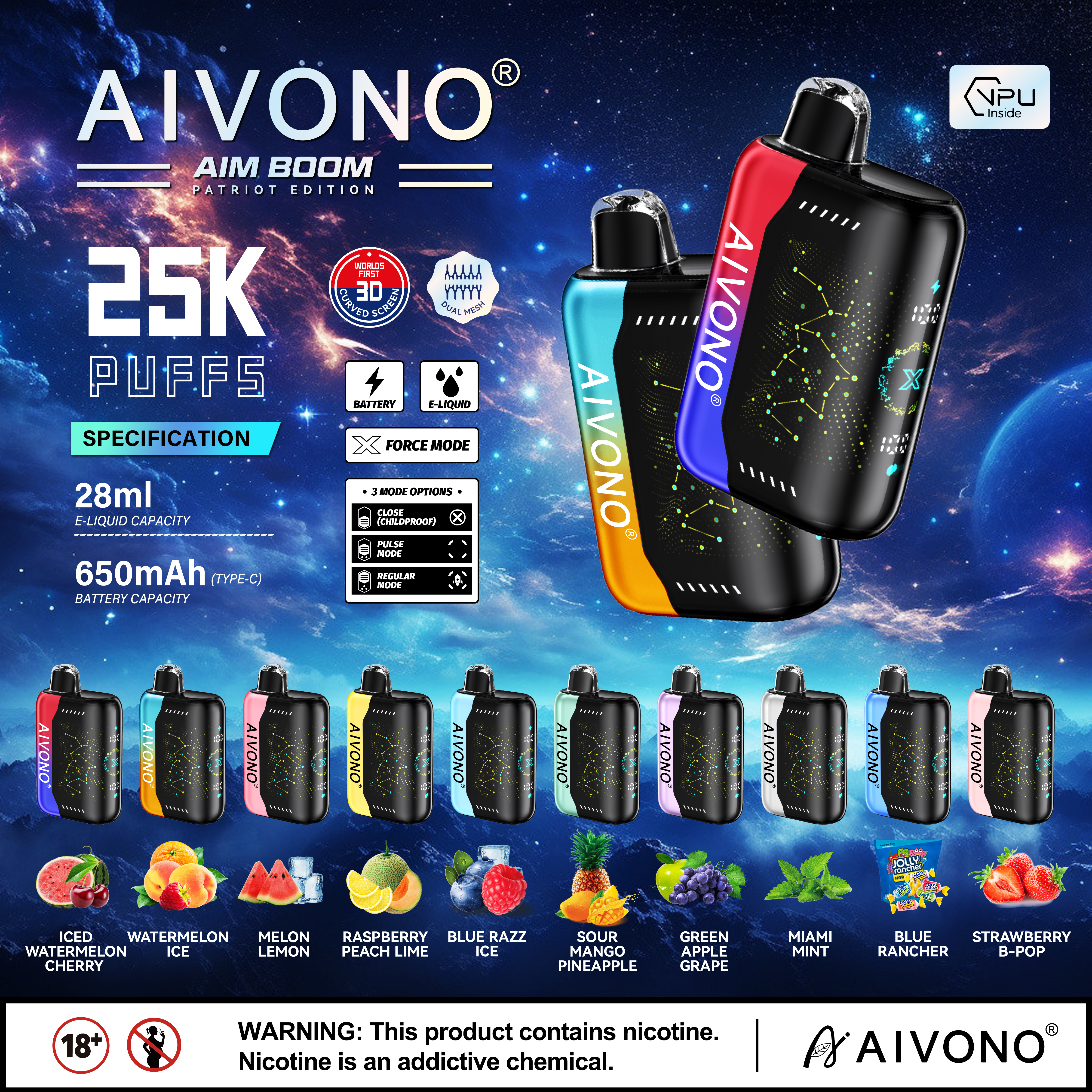 AIVONO AIM BOOM Disposable Vape with 25000 Puffs (5% Nicotine Content) - aivonoglobal - 600+ flavors - Wholesale pricing -Tracked delivery