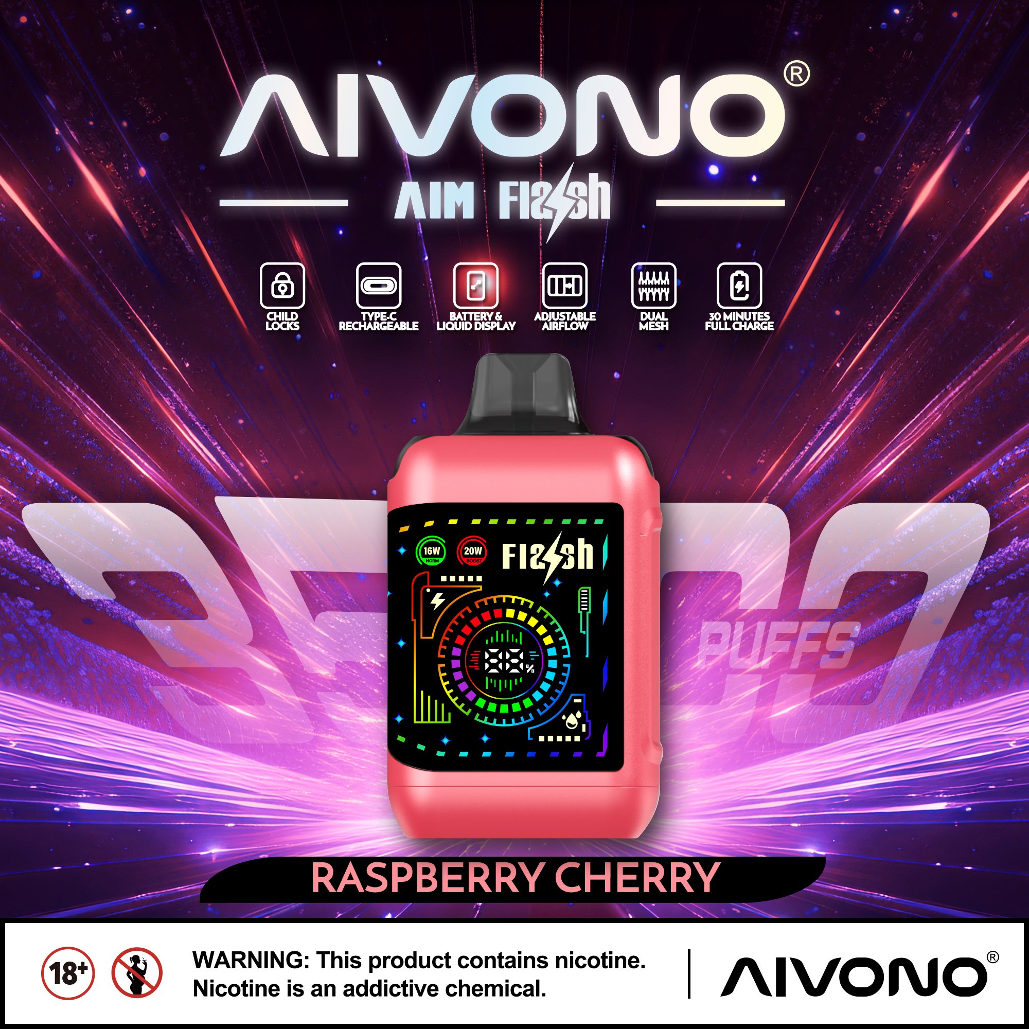 🔥Hot sale🔥AIVONO  AIM FLASH 35000 Puffs (5 % Nikotingehalt)
