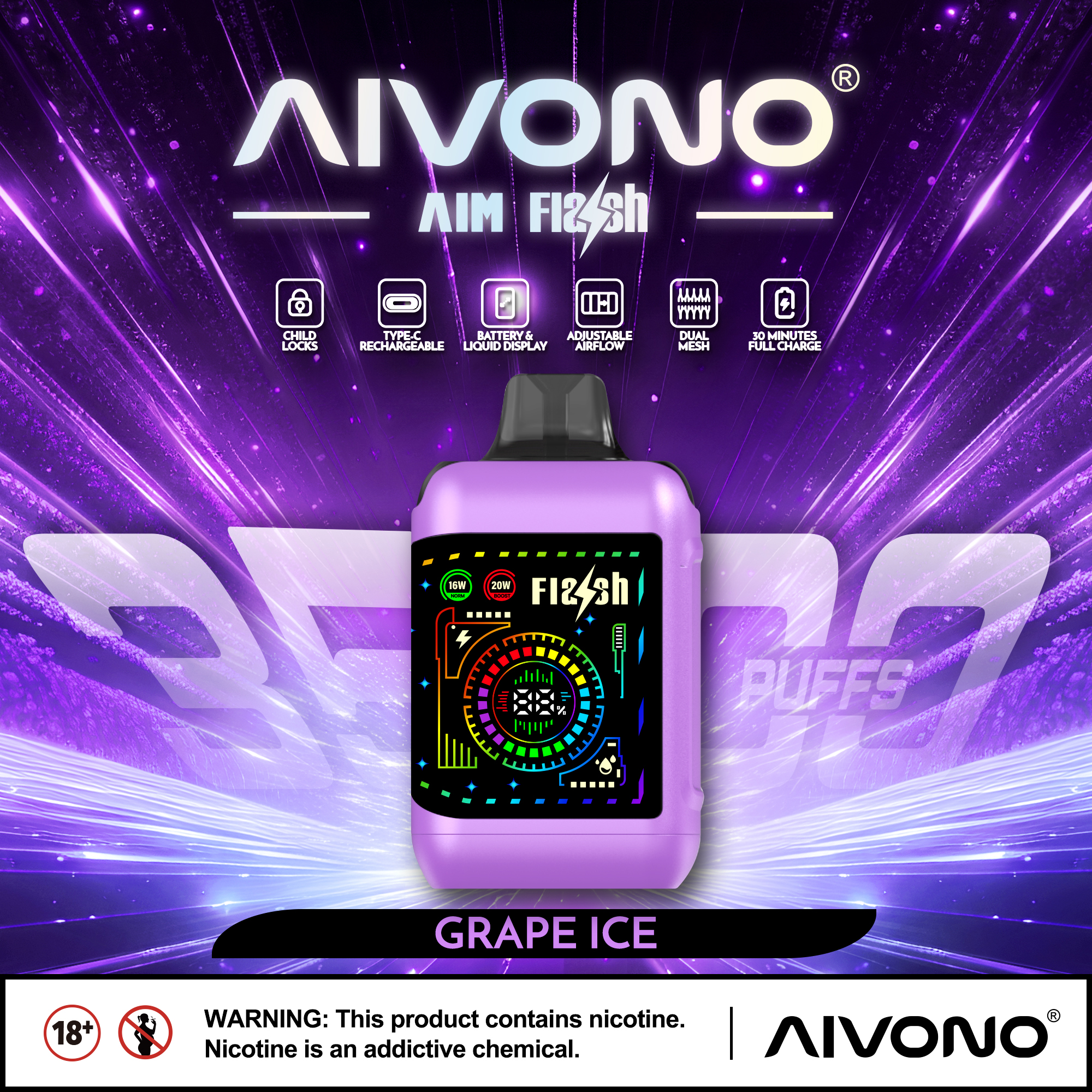 🔥Hot sale🔥AIVONO  AIM FLASH 35000 Puffs (5 % Nikotingehalt)