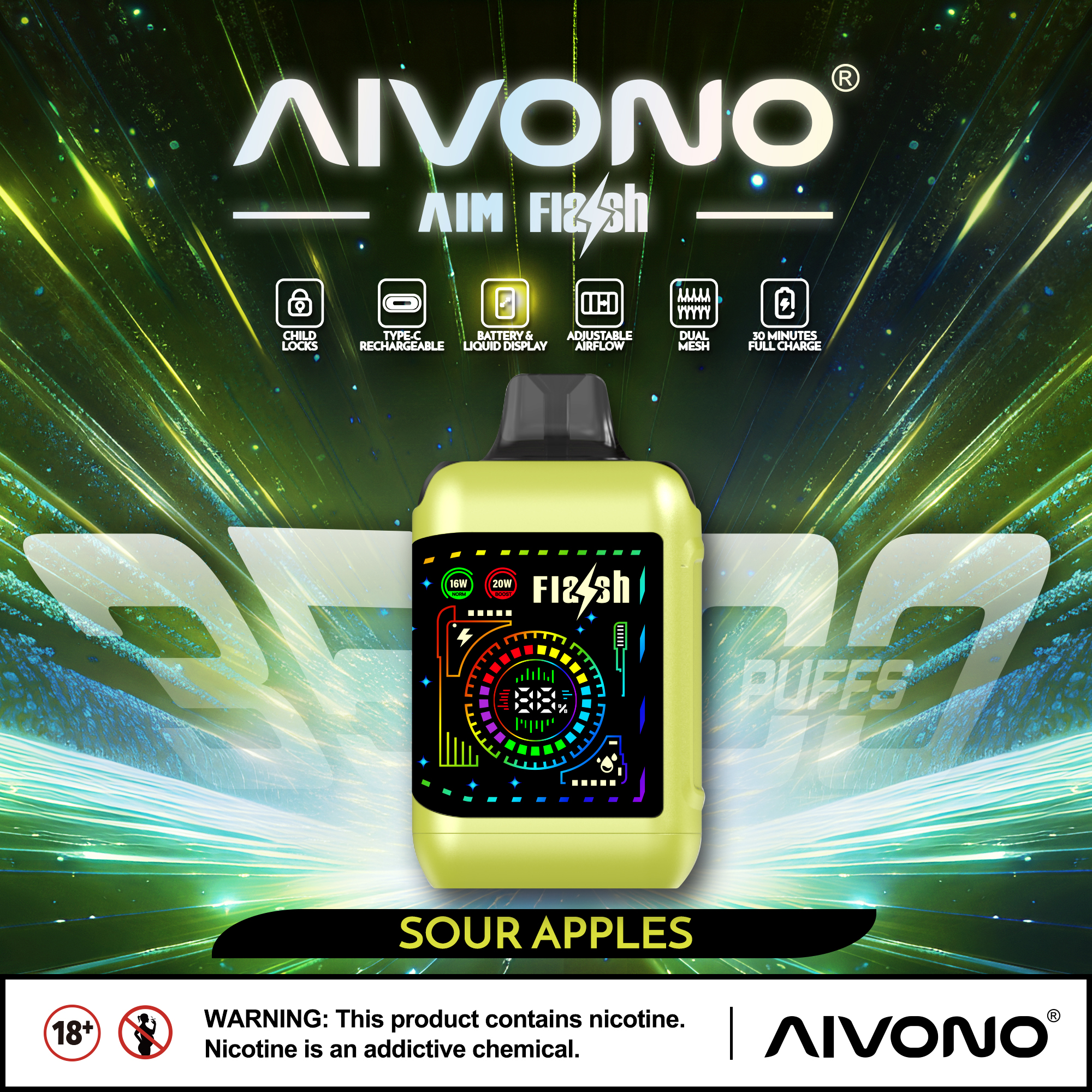 🔥Hot sale🔥AIVONO  AIM FLASH 35000 Puffs (5 % Nikotingehalt)
