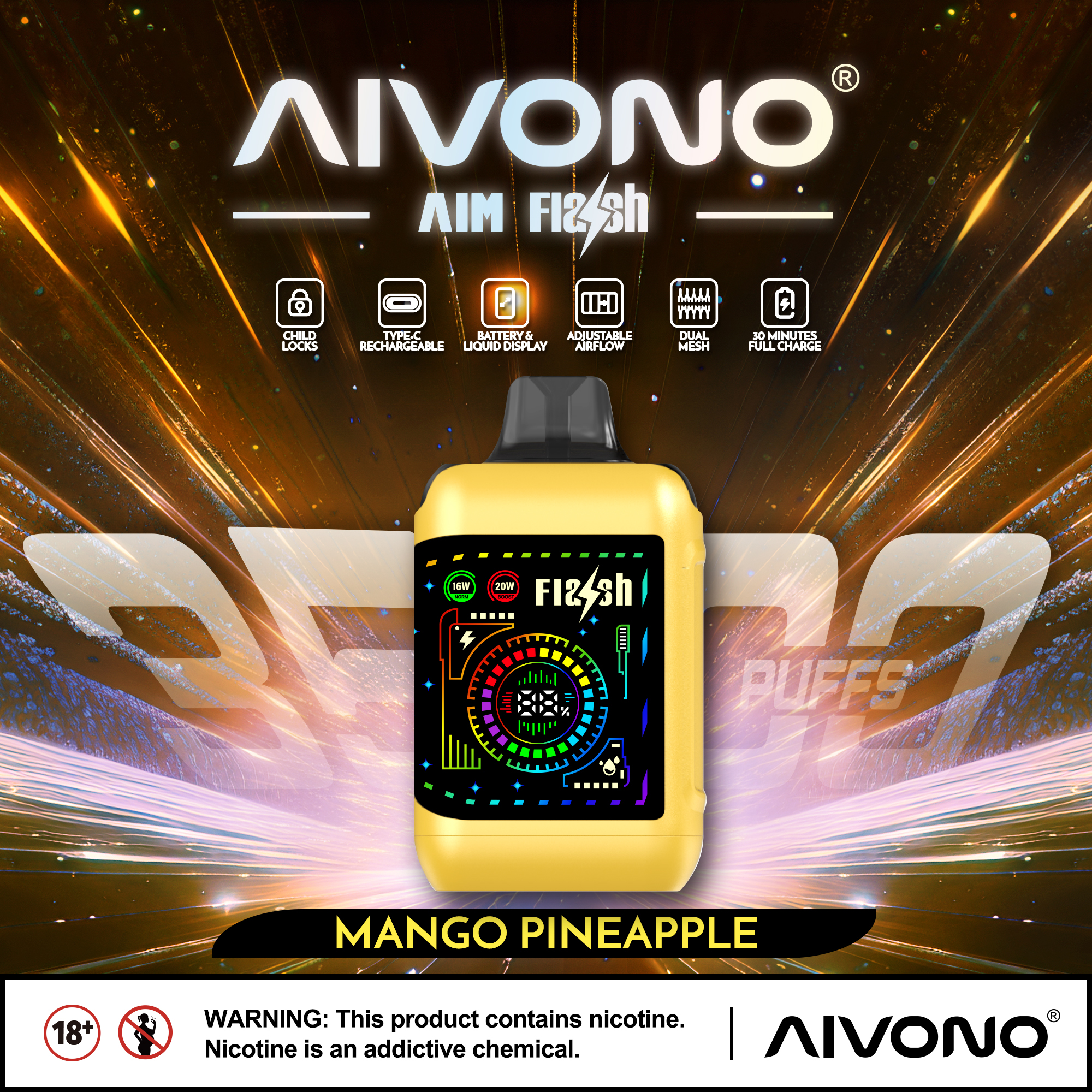 🔥Hot sale🔥AIVONO  AIM FLASH 35000 Puffs (5 % Nikotingehalt)