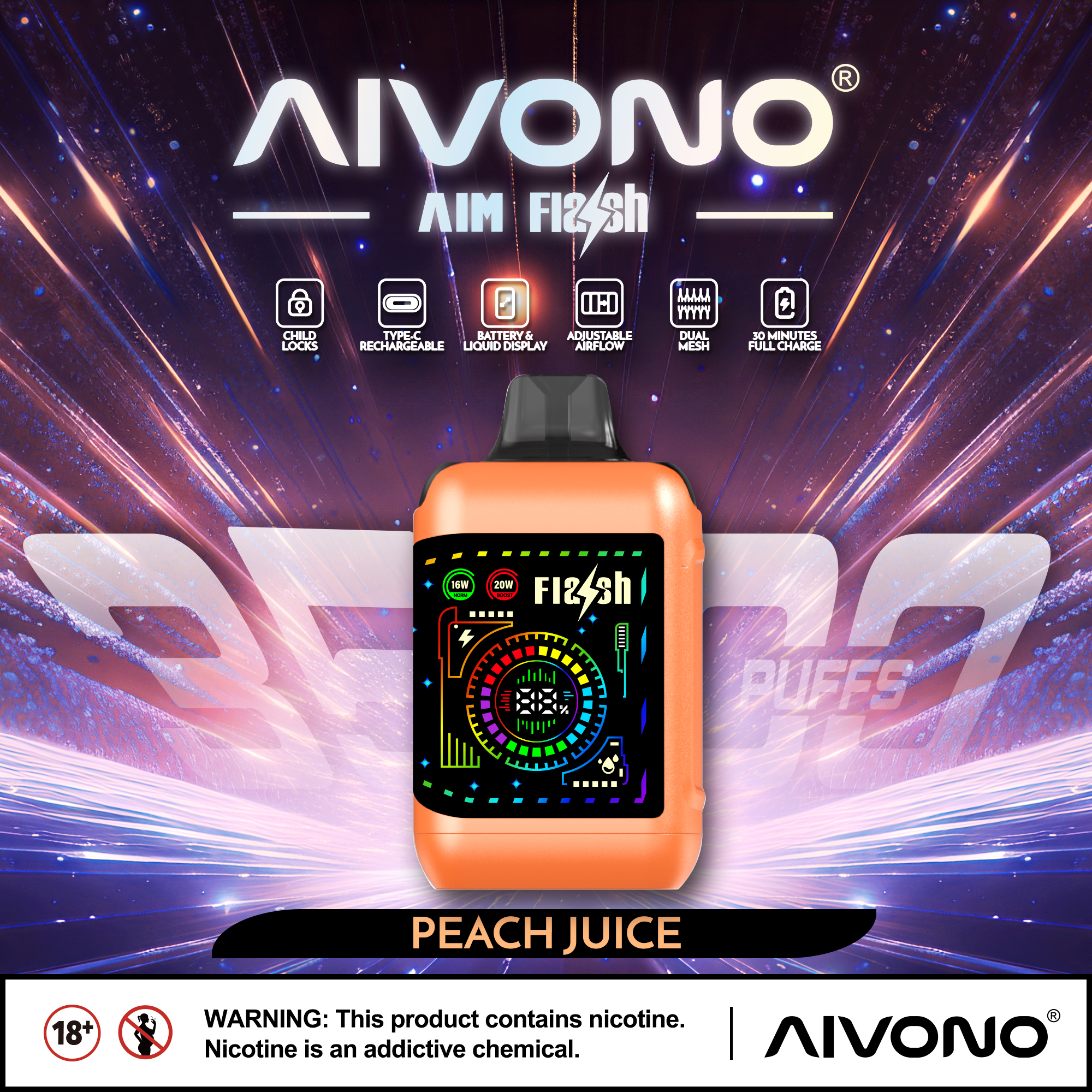 🔥Hot sale🔥AIVONO  AIM FLASH 35000 Puffs (5 % Nikotingehalt)