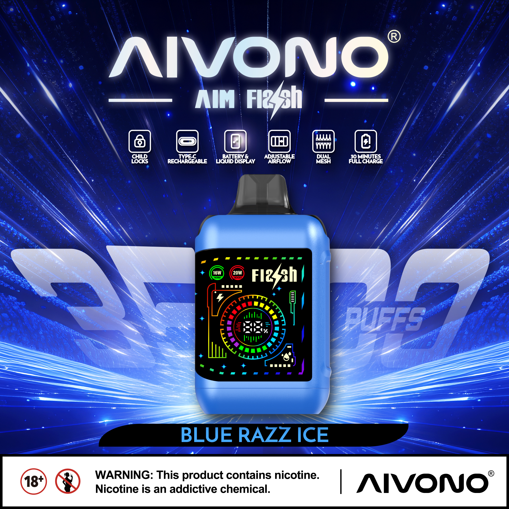 🔥Hot sale🔥AIVONO  AIM FLASH 35000 Puffs (5 % Nikotingehalt)