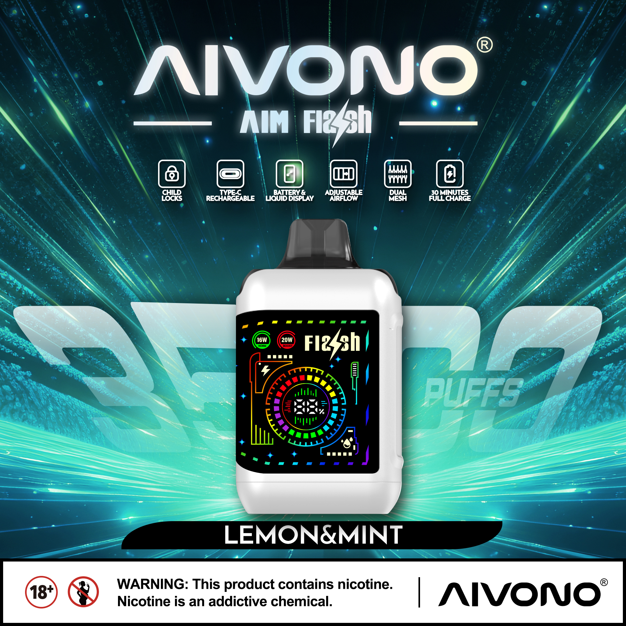 🔥Hot sale🔥AIVONO  AIM FLASH 35000 Puffs (5 % Nikotingehalt)