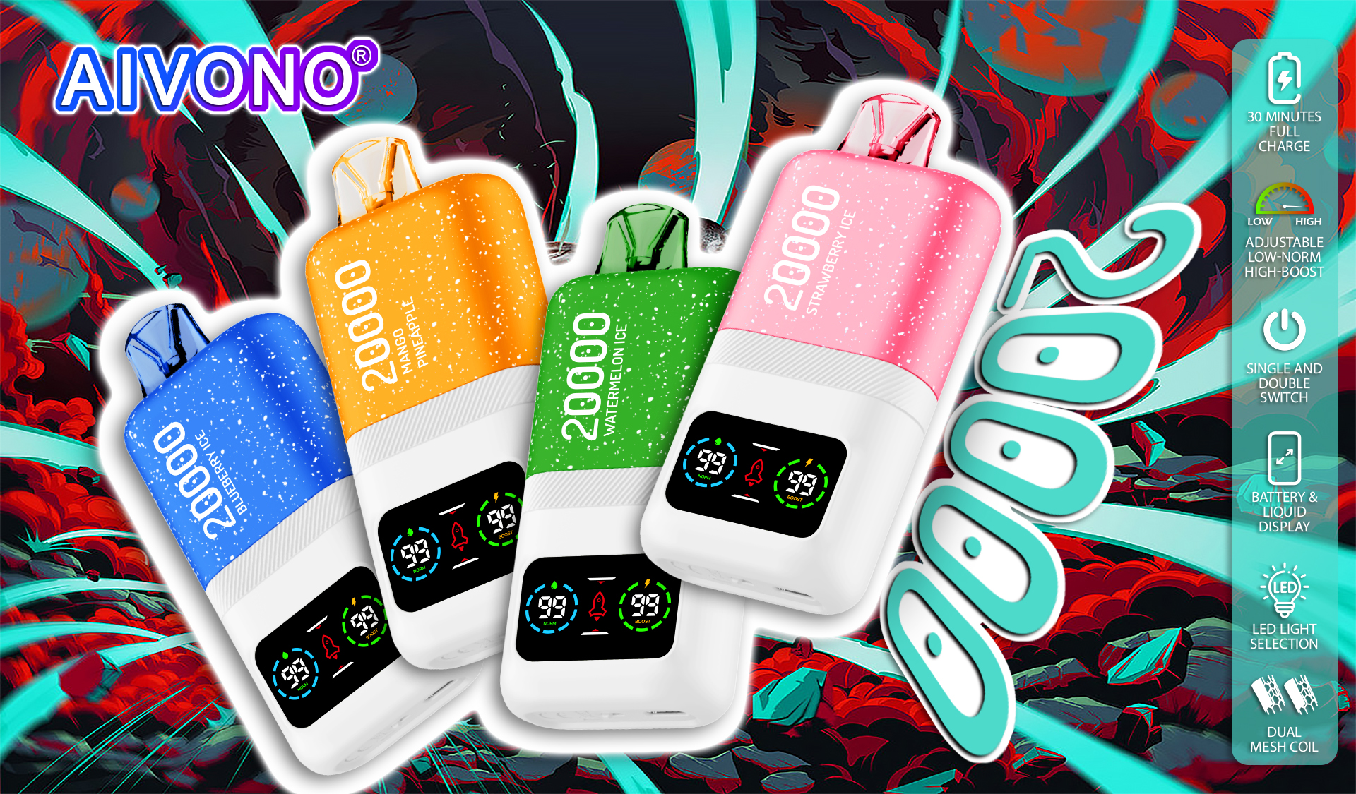 🔥Hot sale🔥AIVNO Magic 20000 Züge Einweg-Vape(5 % Nikotingehalt)