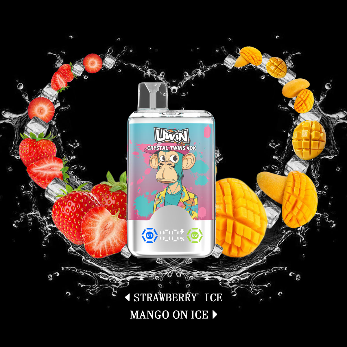 Uwin-Twins Crystal 40000 PUFFS (5 % Nicotine)