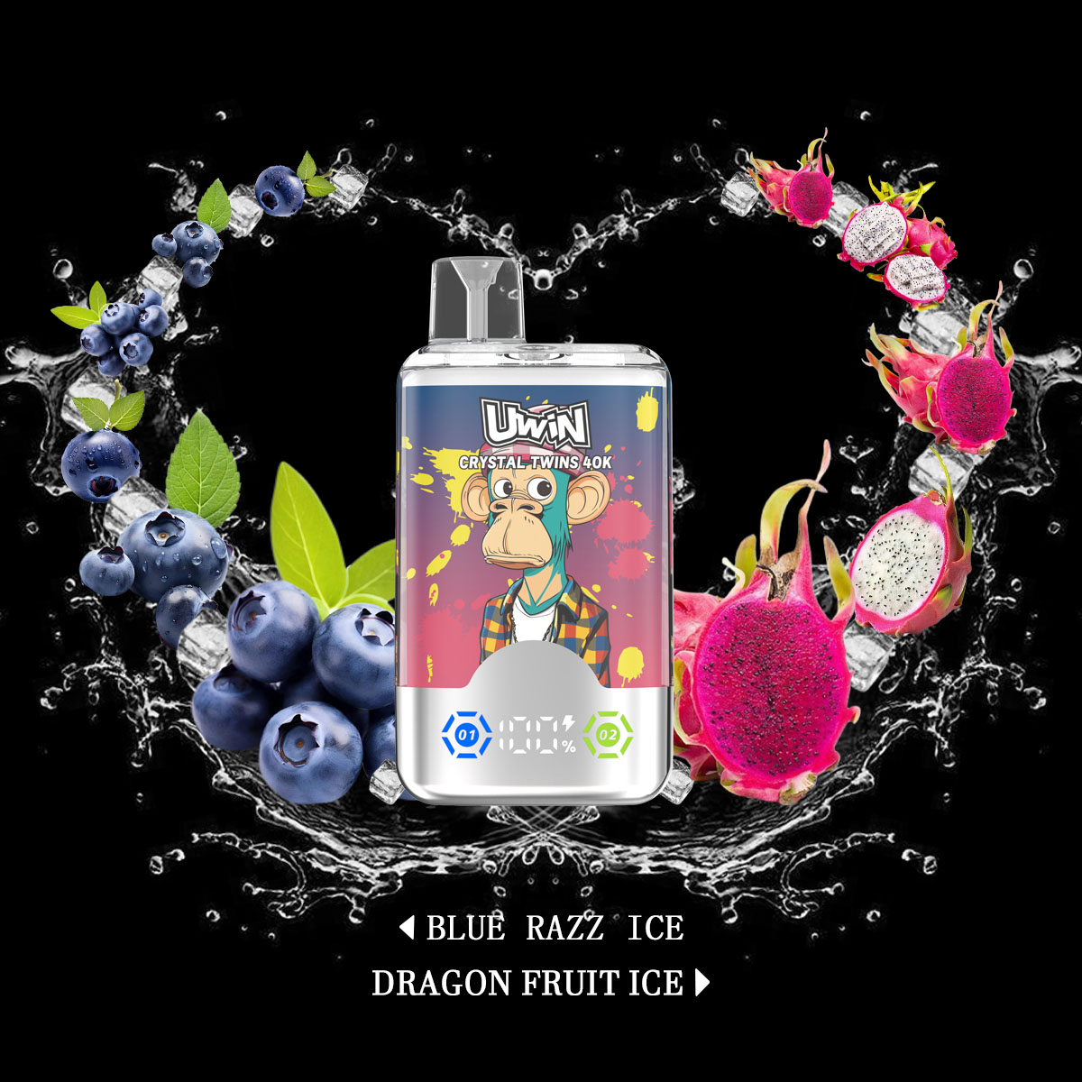 Uwin-Twins Crystal 40000 PUFFS (5 % Nicotine)