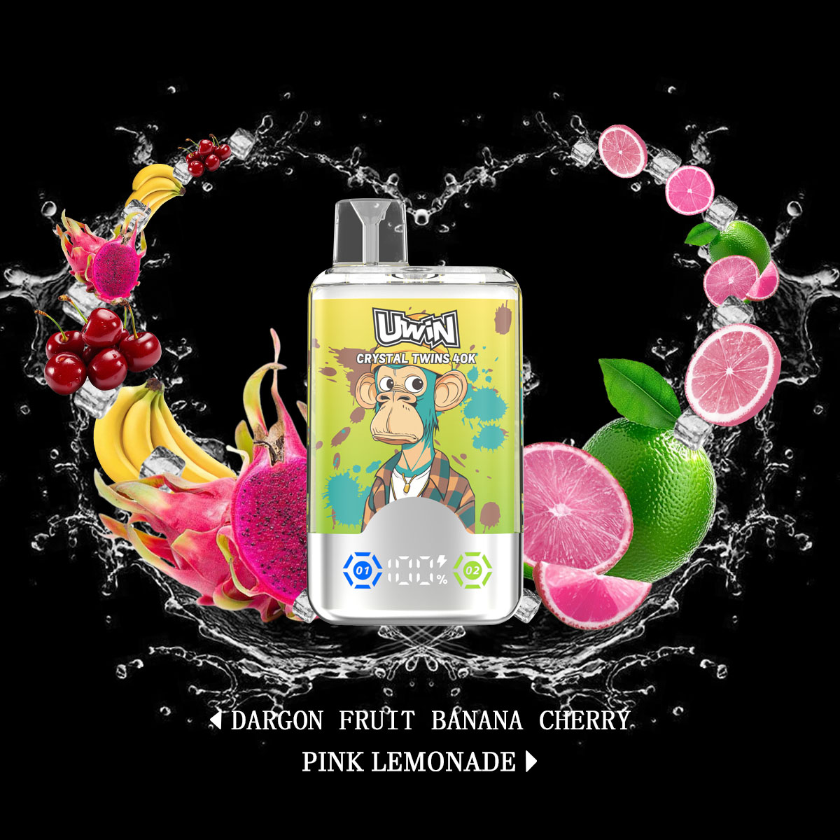 Uwin-Twins Crystal 40000 PUFFS (5 % Nicotine)